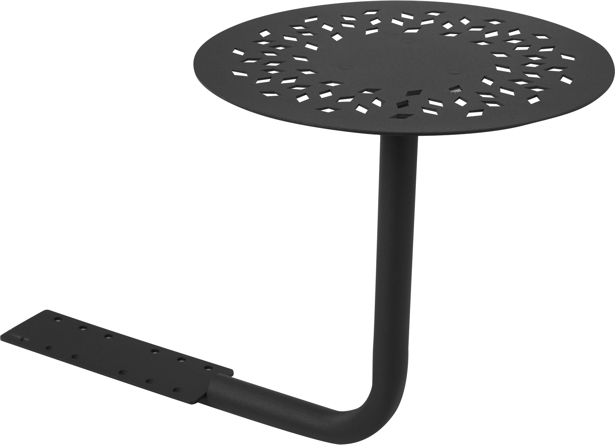 Изображение товара Садовый стол для скамейки DIY из стали с перфорацией, серый, 46.5х29,5 см