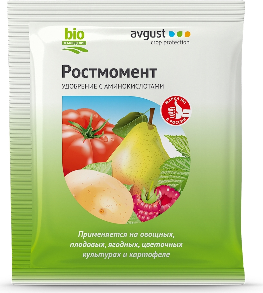 Изображение товара Удобрение Ростмомент для плодовых и овощных культур 100 г с аминокислотами и микроэлементами
