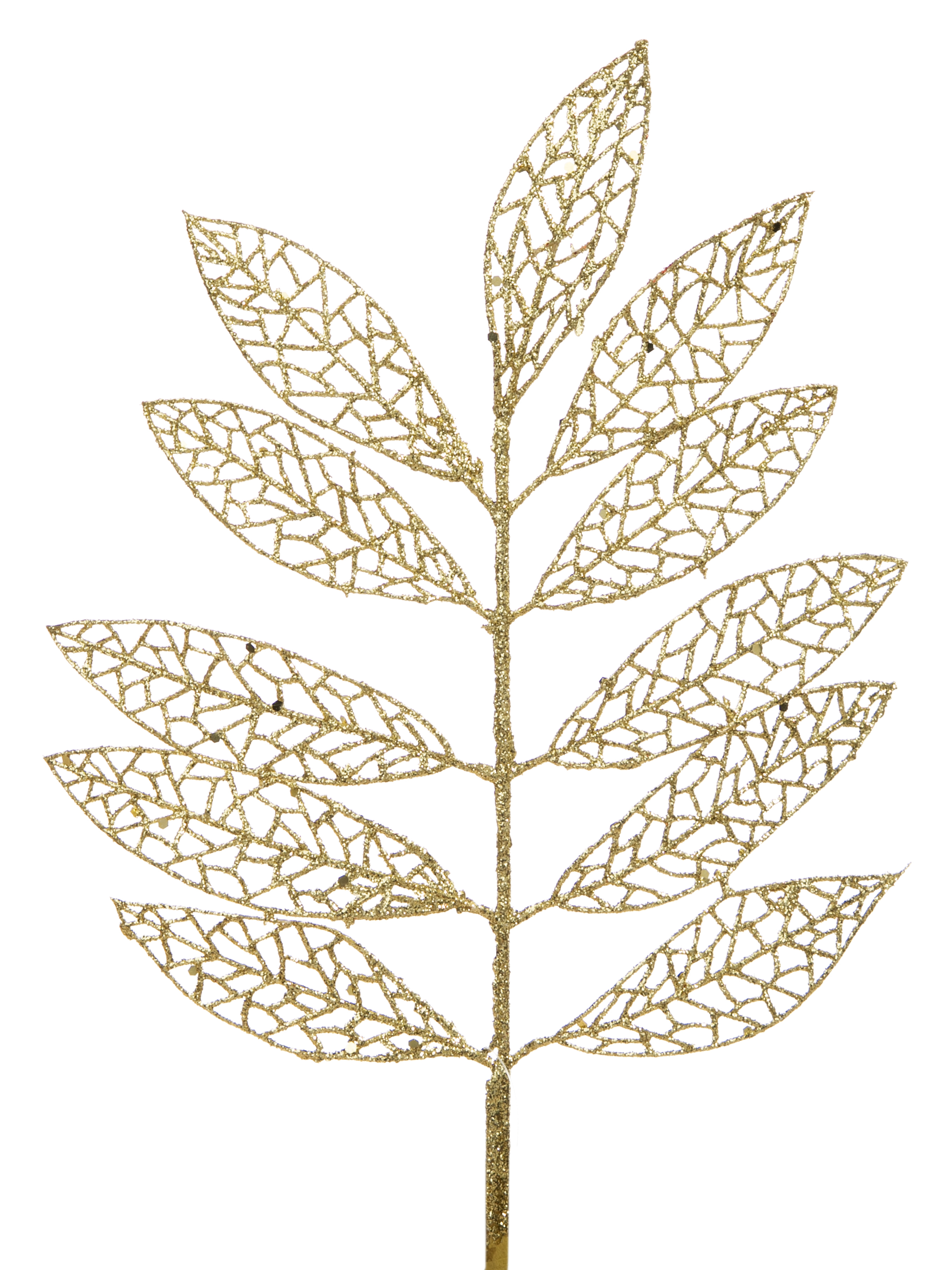 Изображение товара Новогоднее украшение Ветка ясеня 43 см золотой декоративный элемент