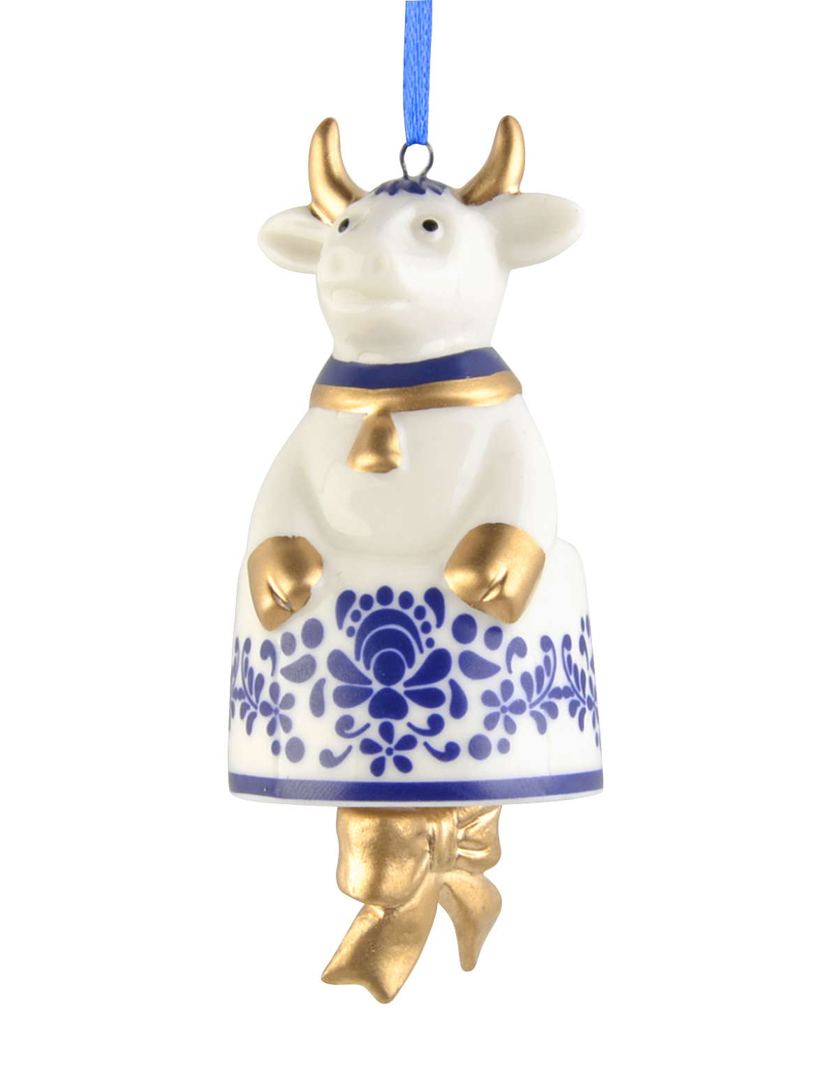 Изображение товара Ёлочное украшение «Коровка» гжель фарфор 9 см