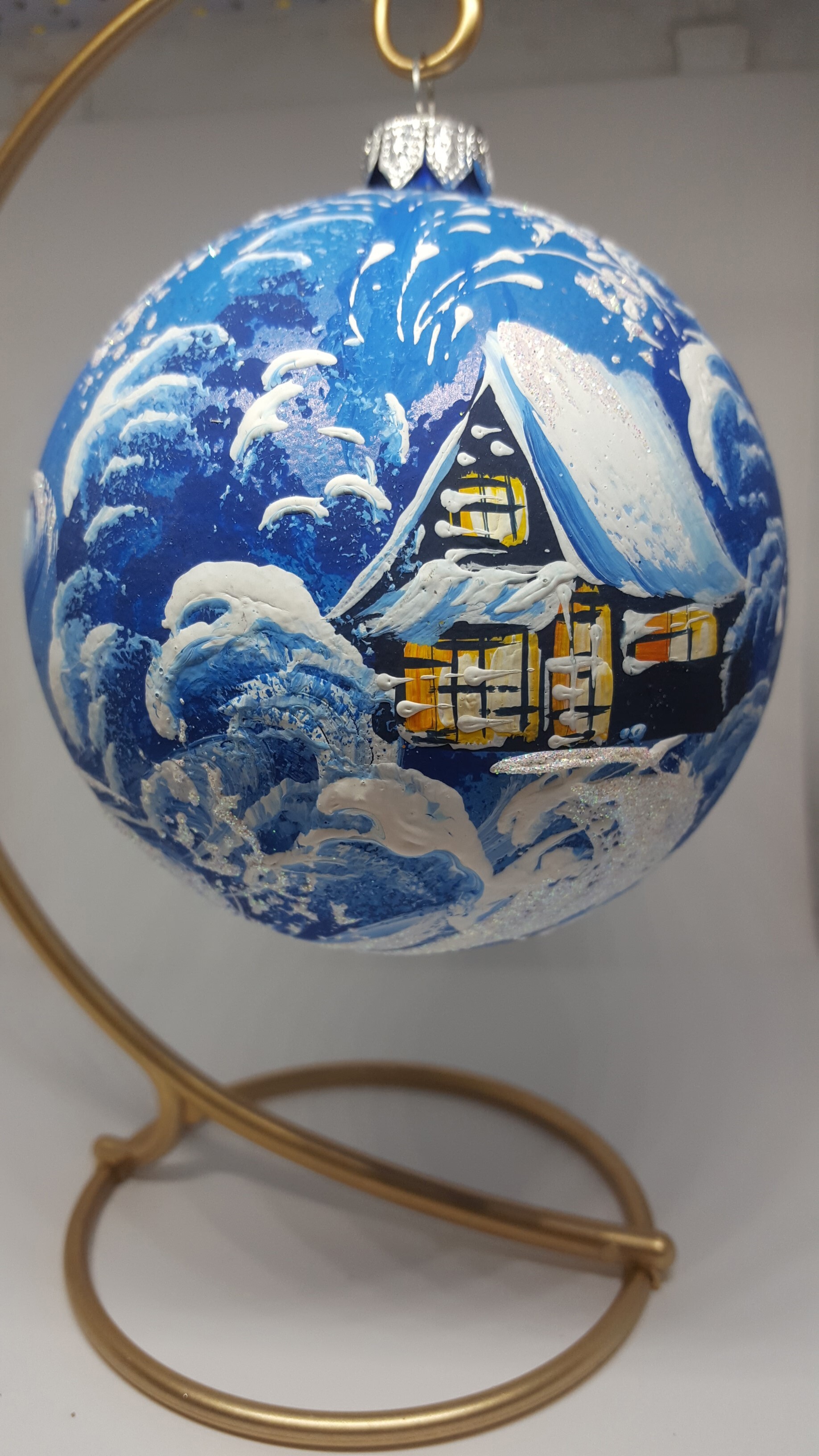 Изображение товара Шар ёлочный "Пейзаж" 100 мм