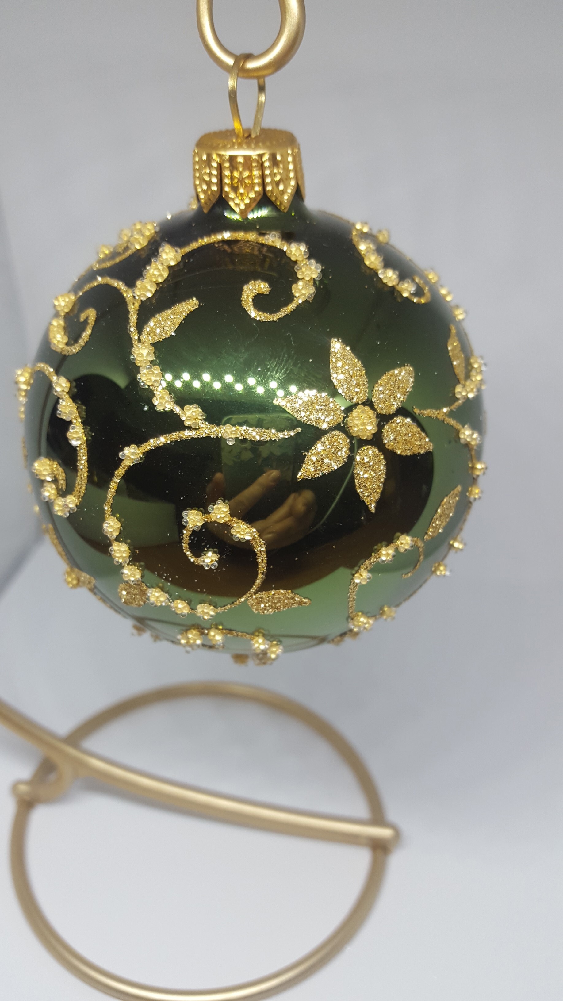 Изображение товара Ёлочный шар 80 см шампань зеленый из стекла Россия