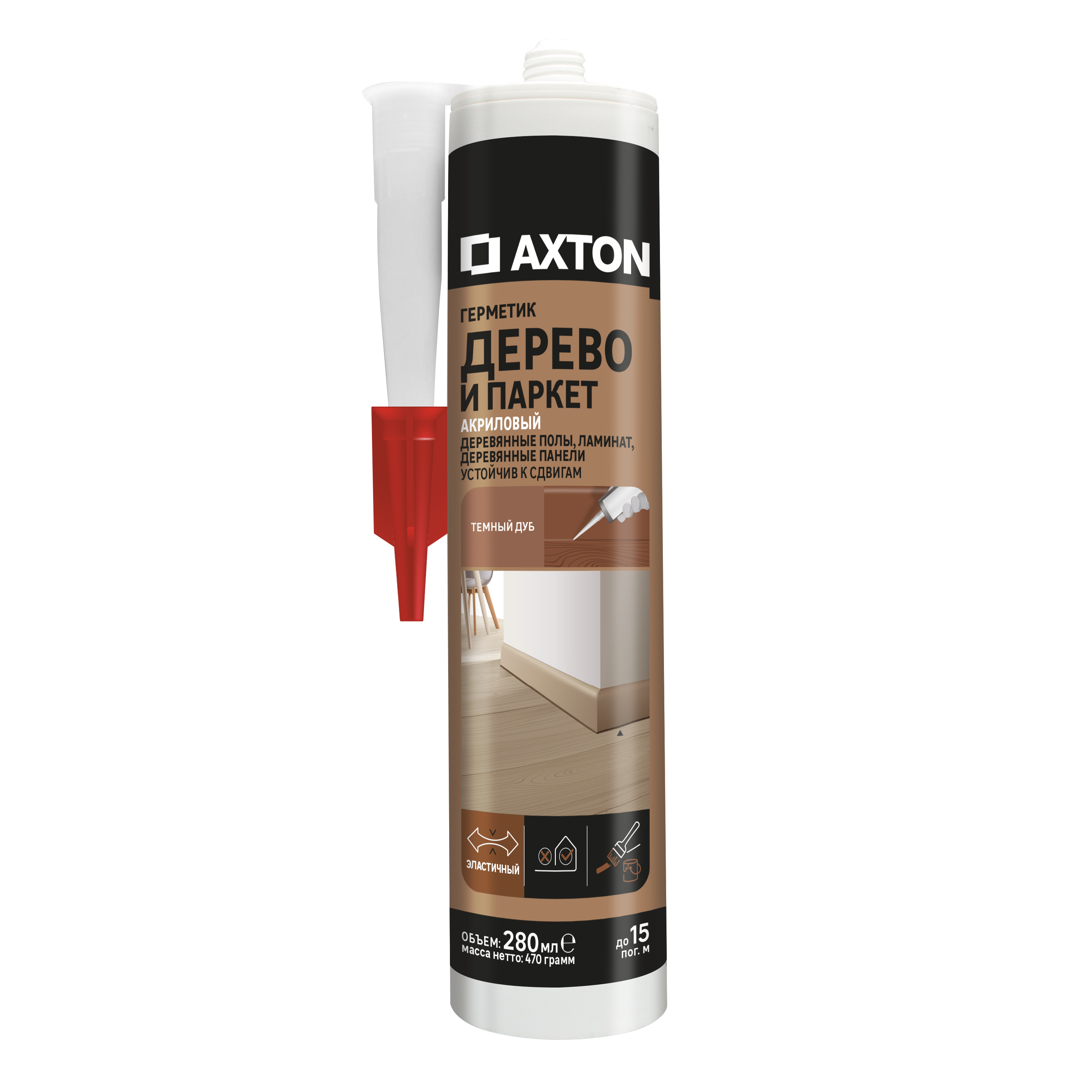 Изображение товара Герметик для дерева Axton темный дуб 280 мл