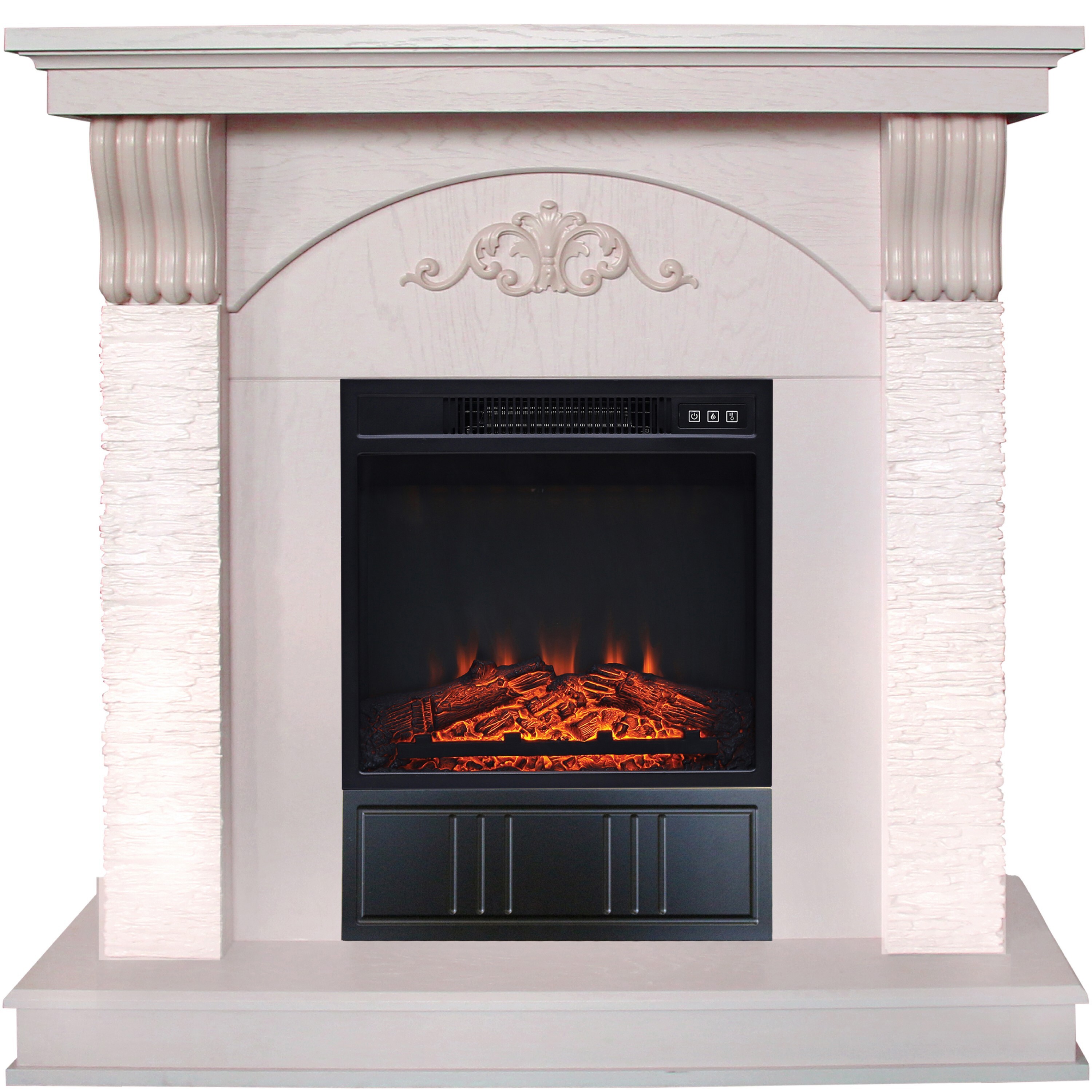 Изображение товара Электрический каминокомплект Corfino WT Junior 18 белый стильный декоративный очаг