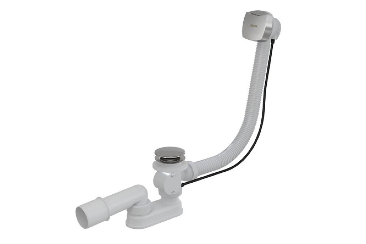 Изображение товара Сточный комплект Ravak Хром II для ванны квадратный 800 мм с переливом