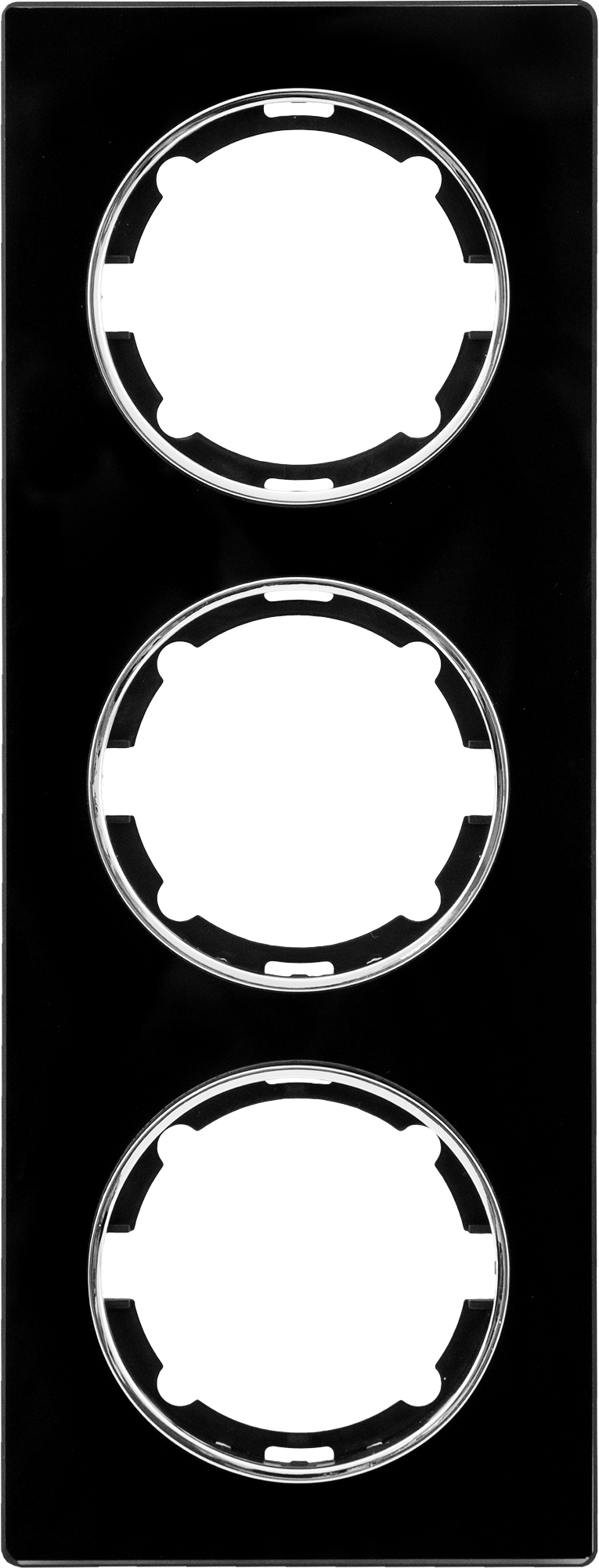 Изображение товара Onekey Florence рамка тройная вертикальная черная для розеток и выключателей