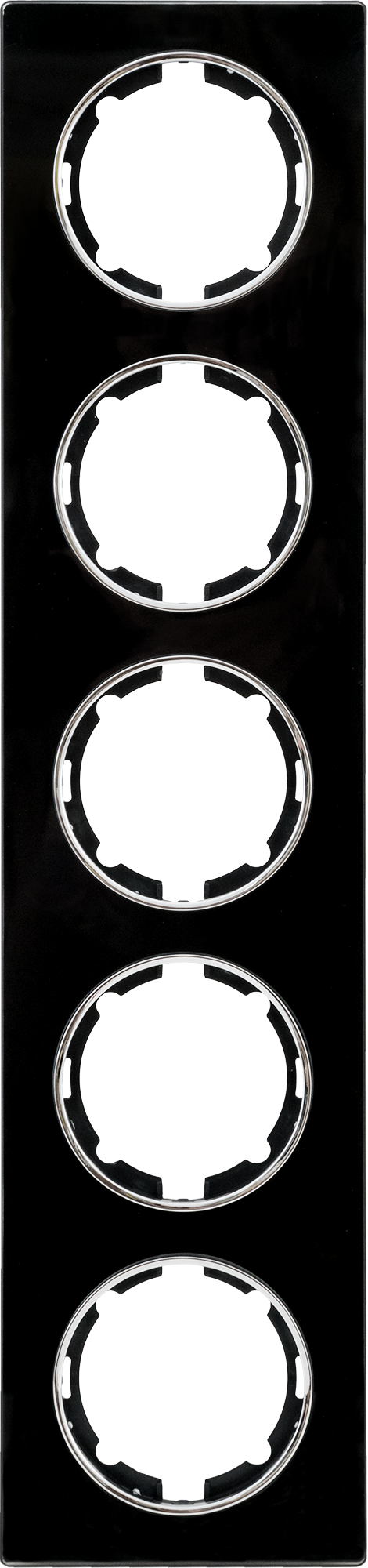 Изображение товара Рамка для розеток и выключателей Florence 5 постов черная ONEKEYELECTRO