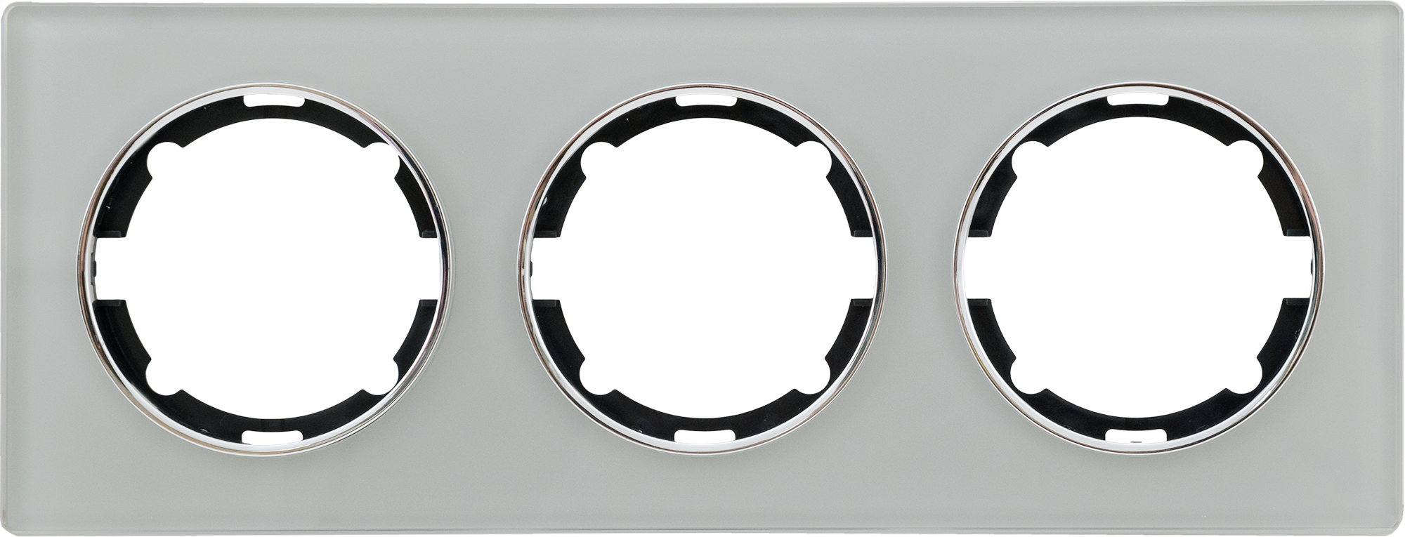 Изображение товара Рамка для розеток и выключателей Onekey Florence 3 поста стекло серая