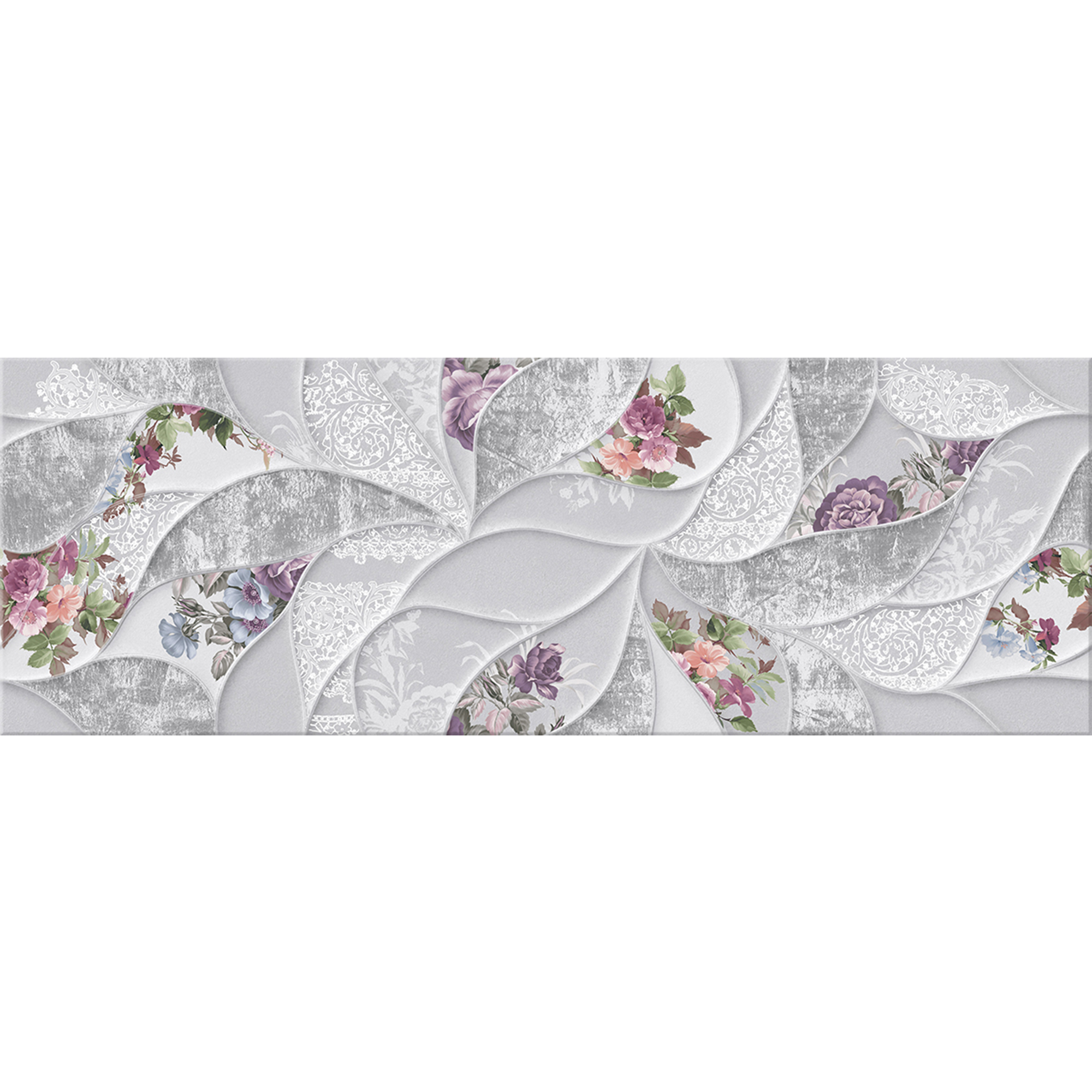 Изображение товара Декор настенный Malwiya 24.2x70 см серый для ванной комнаты