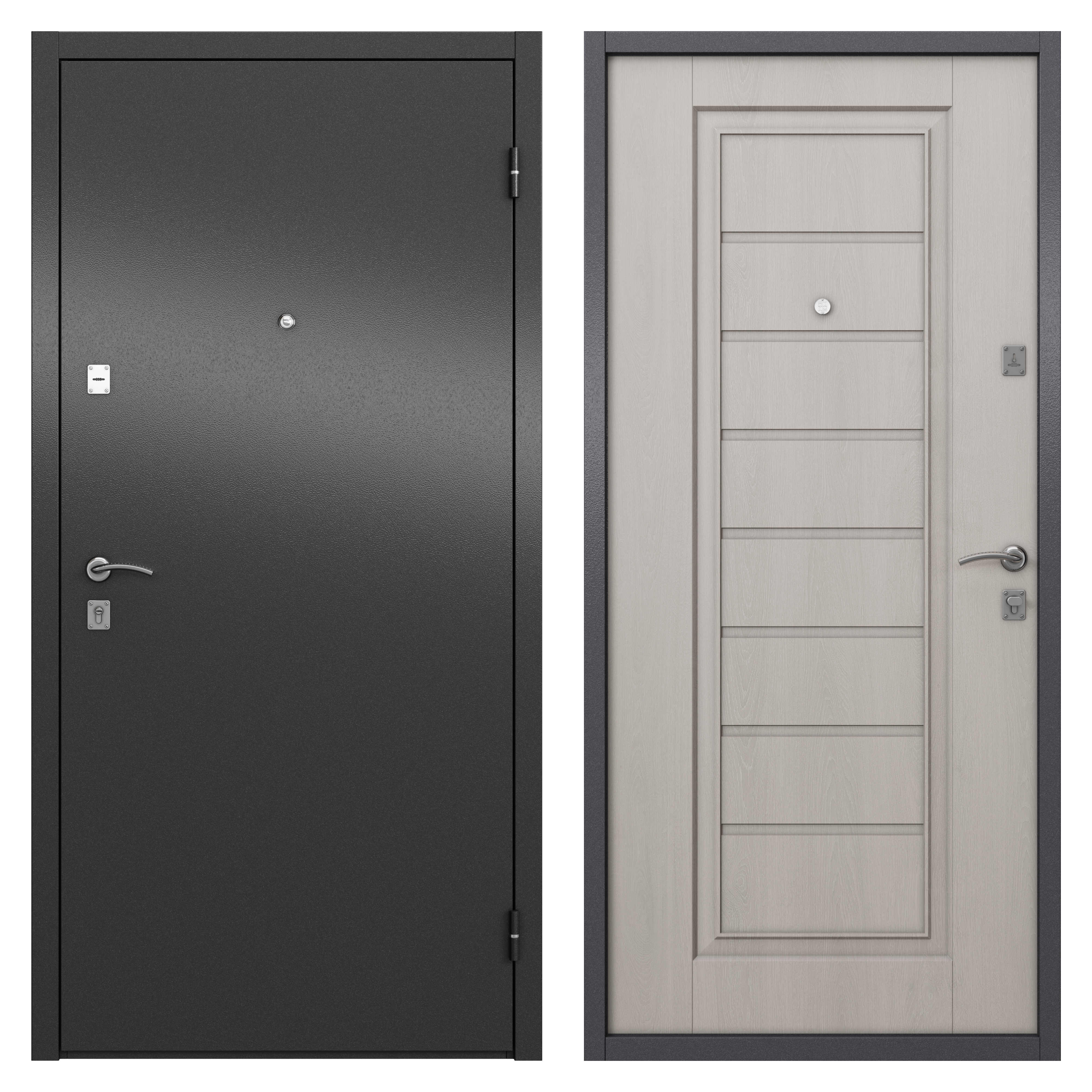 Изображение товара Дверь входная металлическая Альта 86x205 см правая цвет белое дерево