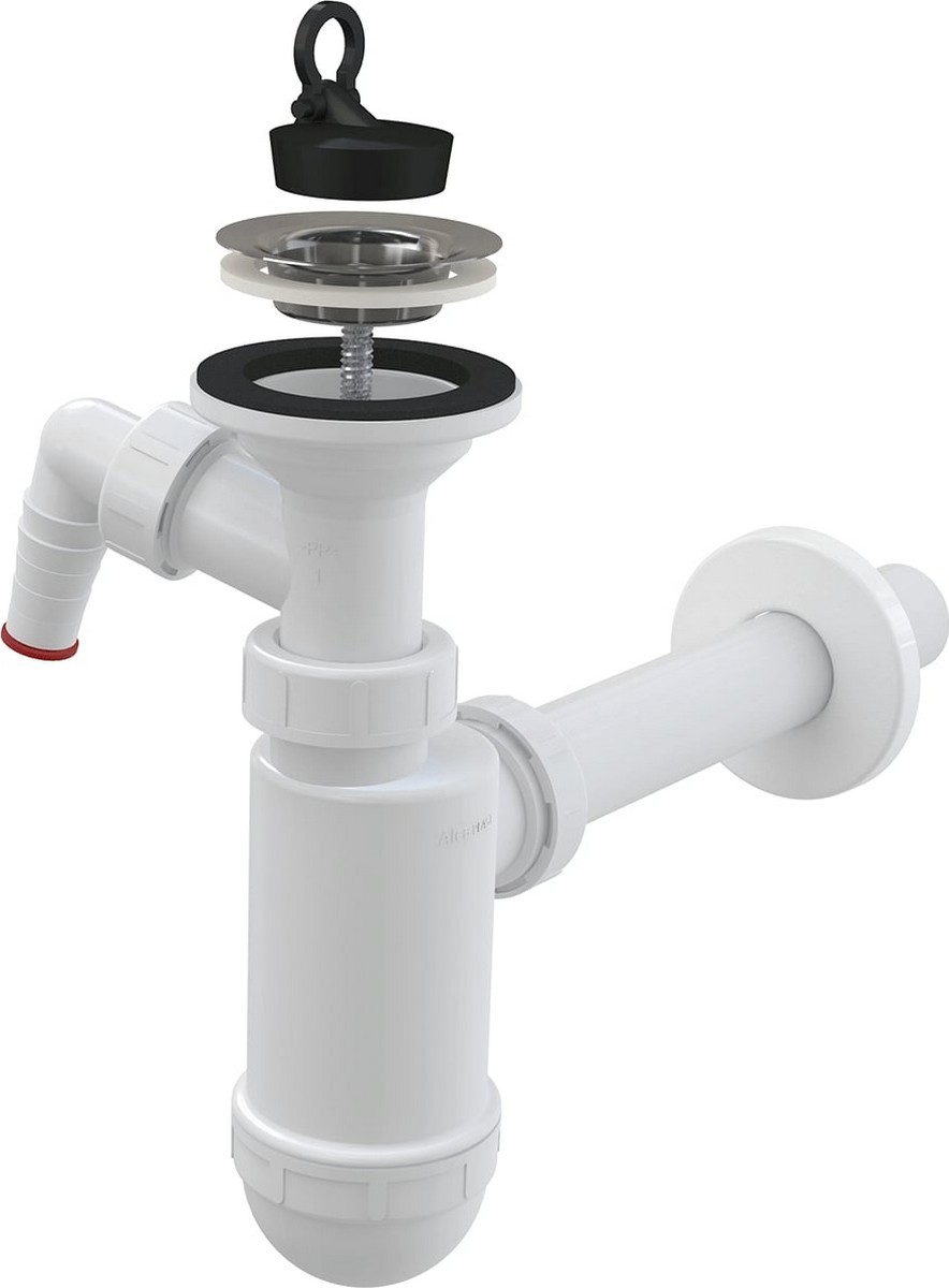 Изображение товара Сифон для умывальника AlcaPlast Ø32 A410P - надежный и практичный сливной механизм