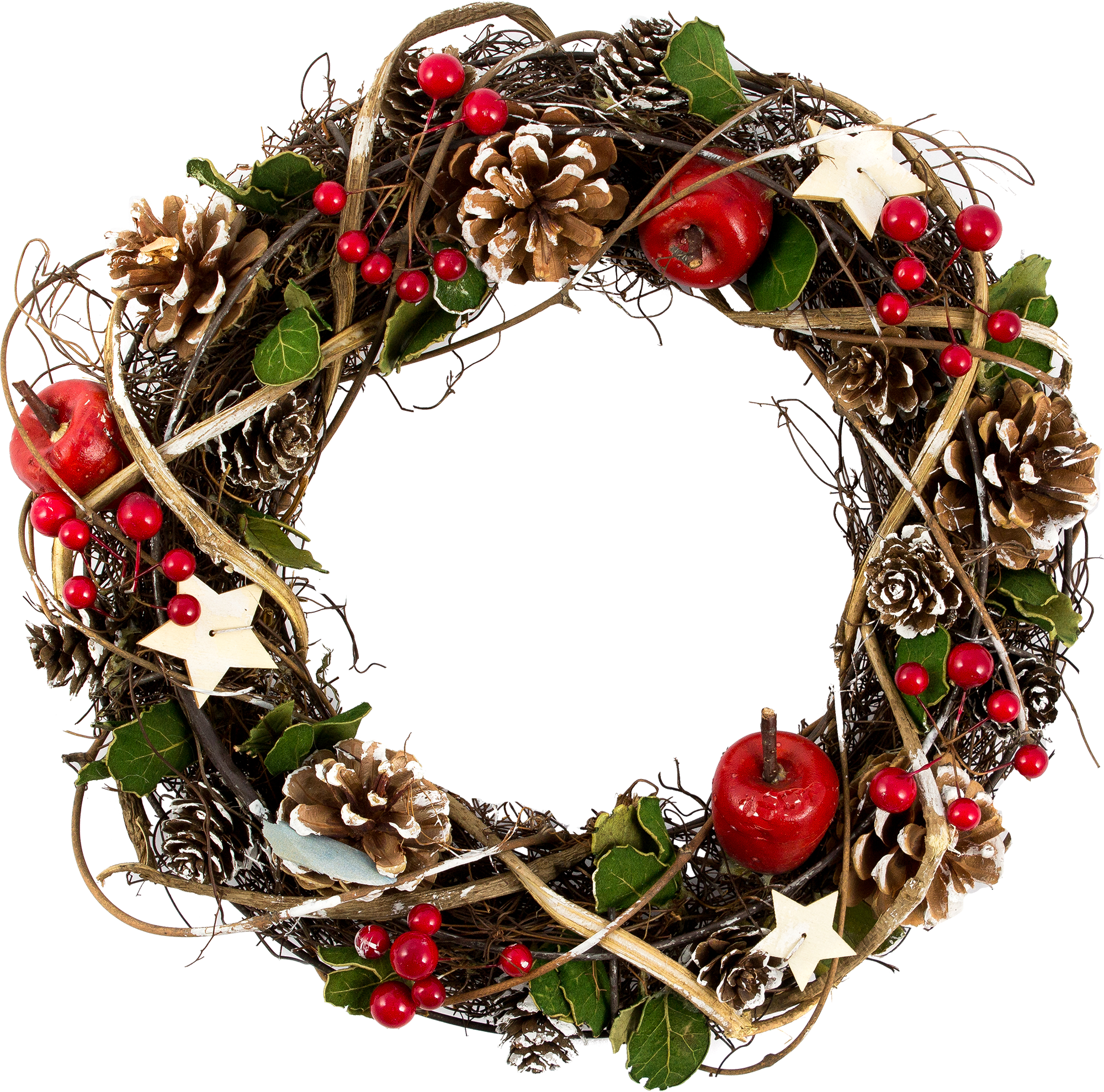 Изображение товара Ротанговый рождественский венок 25 см для внутреннего и наружного использования
