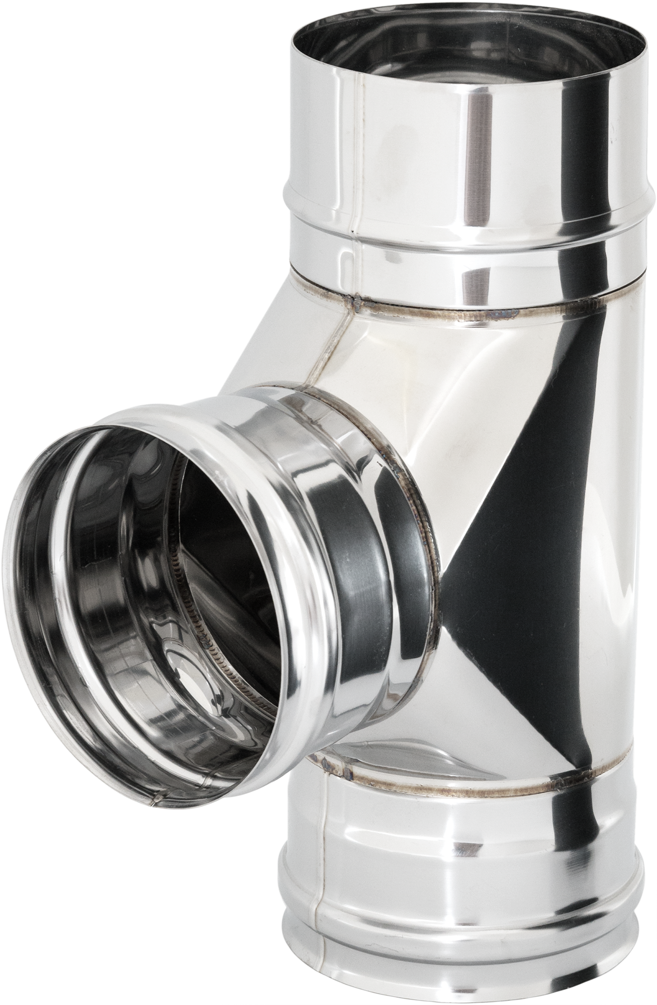 Изображение товара Тройник для дымохода D120 из нержавеющей стали 90° 200 мм Россия