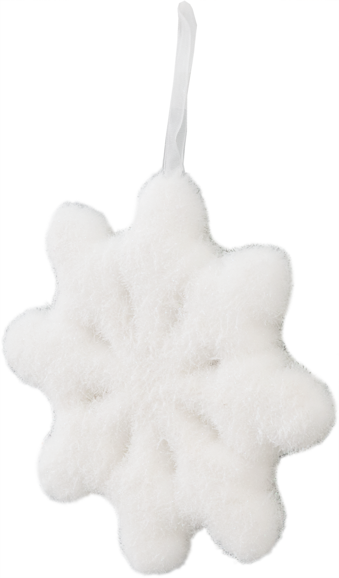 Изображение товара Ёлочная игрушка снежинка 15 см белая для новогодней елки
