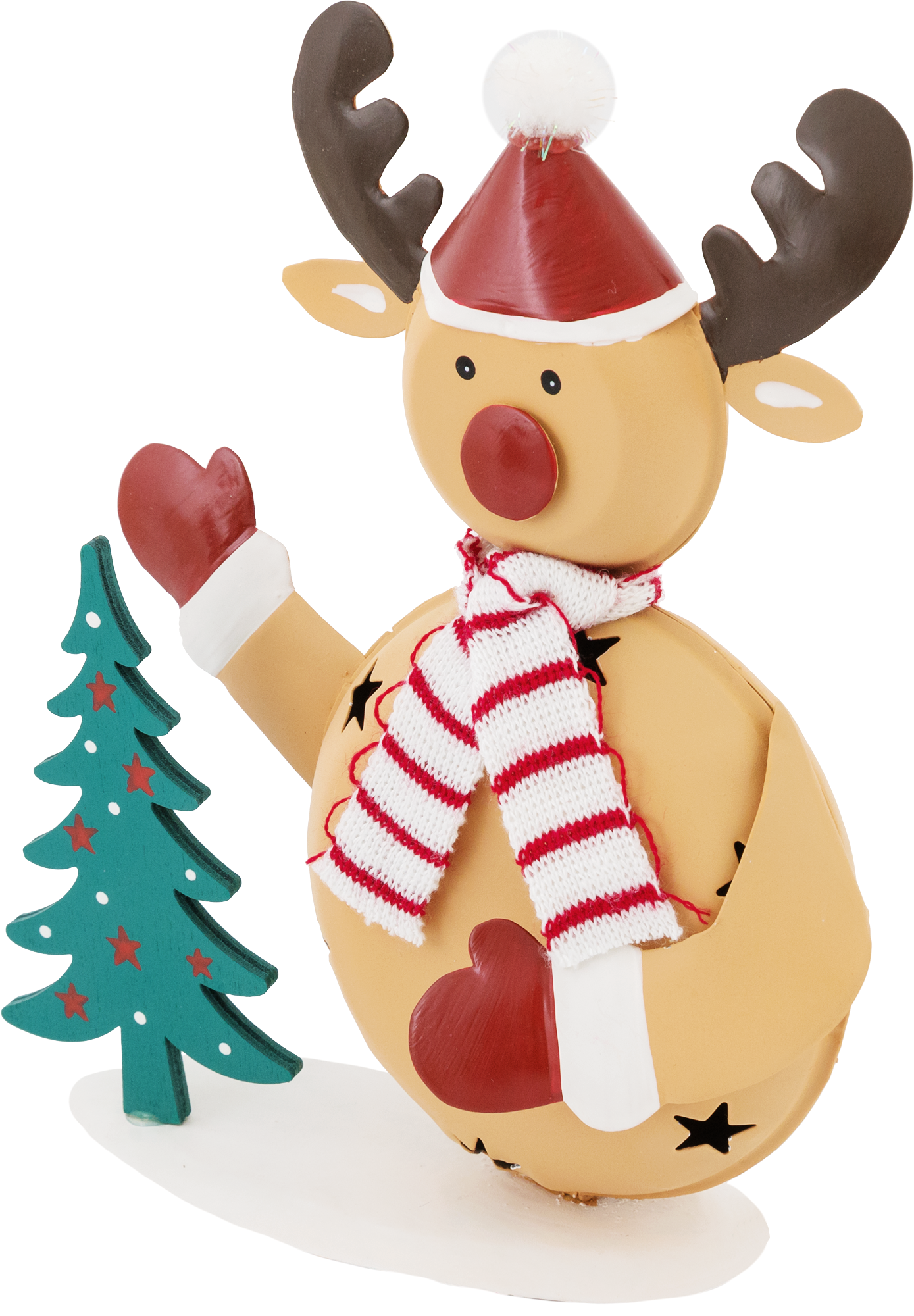 Изображение товара Настольная фигурка Олень с ёлочкой 18 см для новогоднего декора