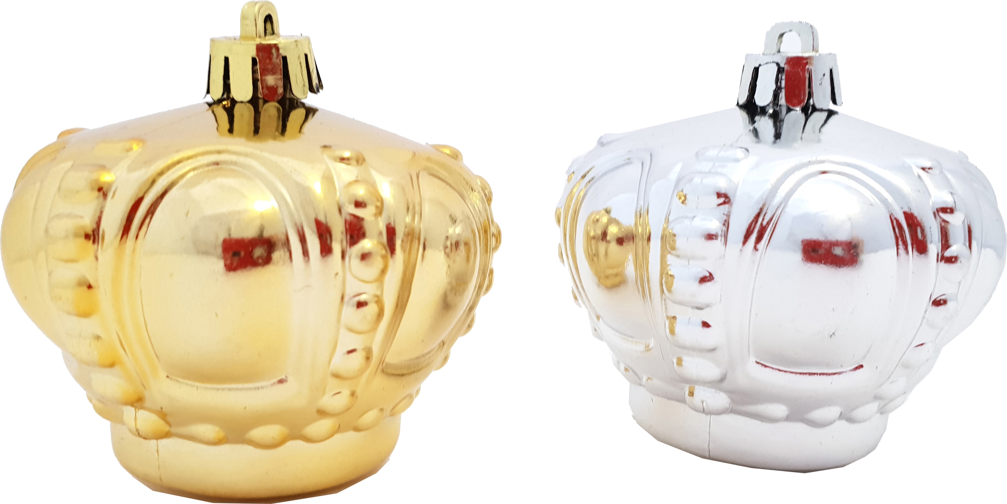 Изображение товара Набор ёлочных игрушек Короны 6 см цвет золотой и серебряный 2 шт