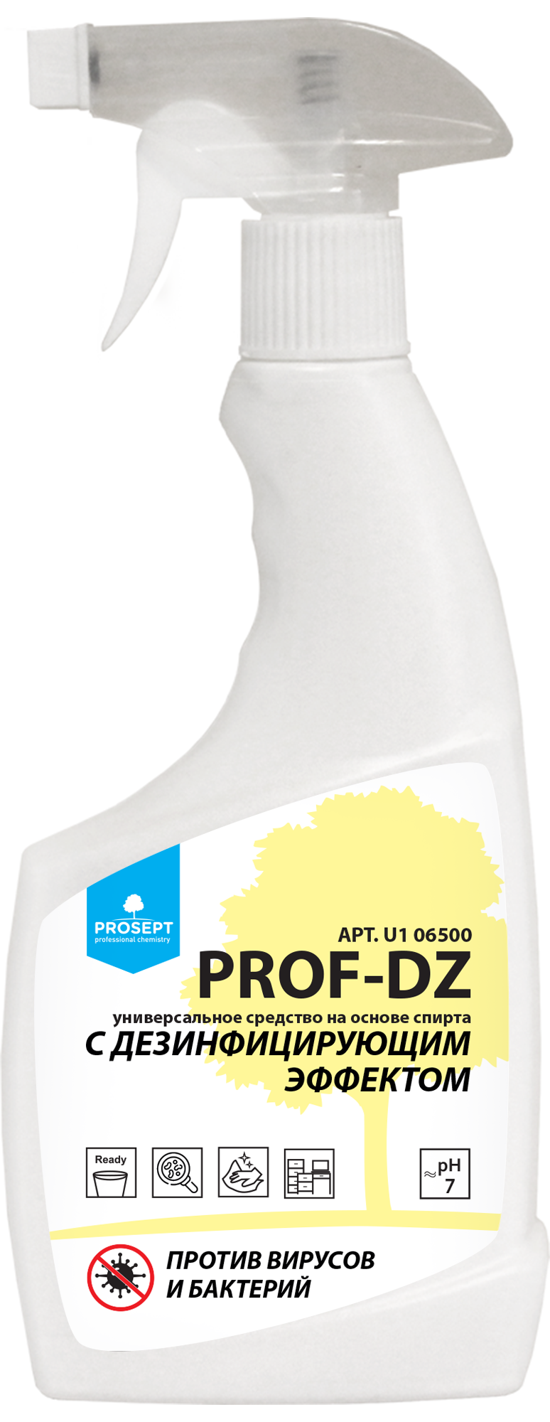 Изображение товара Средство с дезинфицирующим эффектом на основе спирта Prosept 0.5 л Изображение товара Средство с дезинфицирующим эффектом на основе спирта Prosept 0.5 л