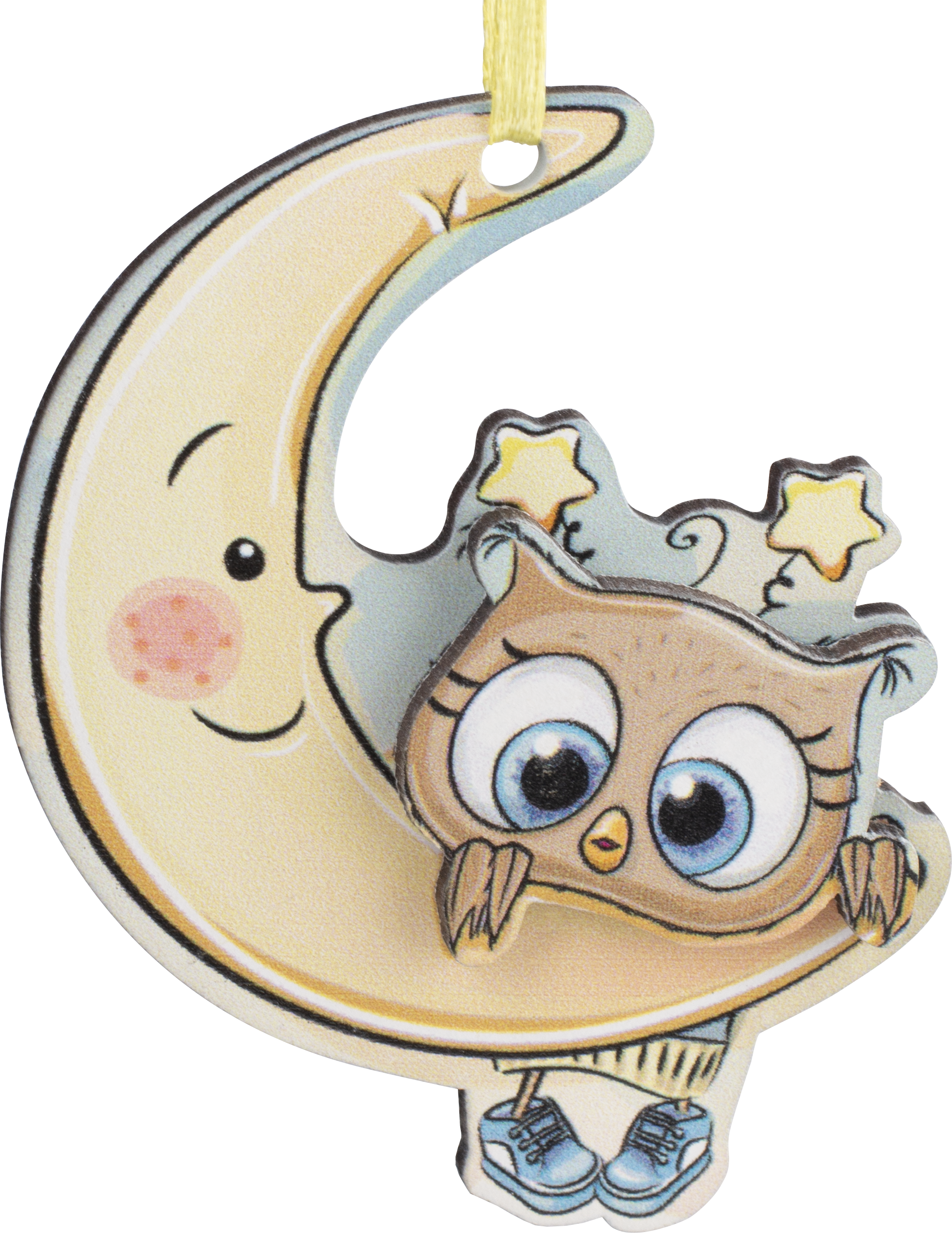 Изображение товара Украшение новогоднее «Сова на Луне 2», 7.9 см, фанера