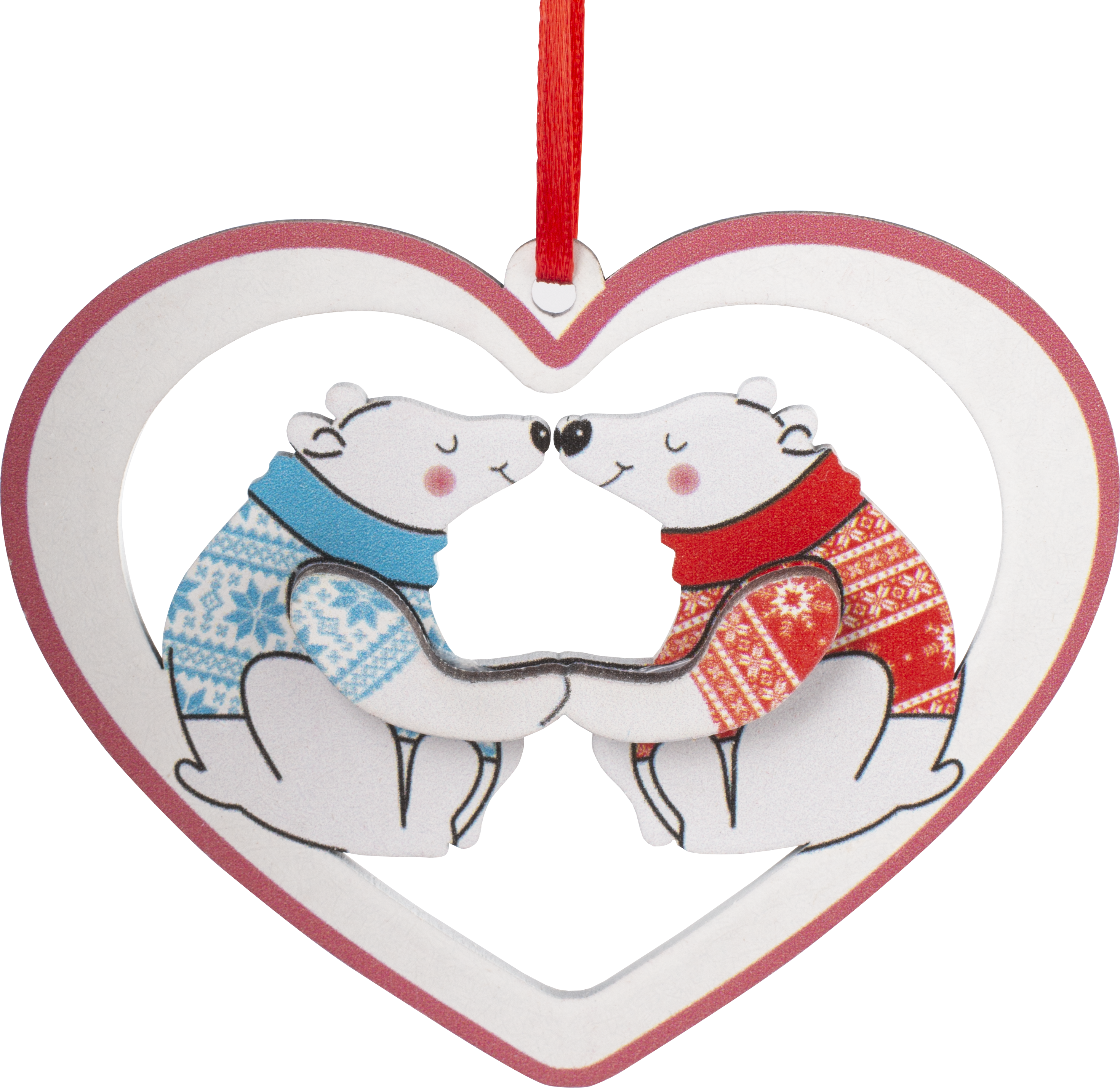 Изображение товара Новогоднее украшение из фанеры Медведь 8 см для елки и интерьера Россия