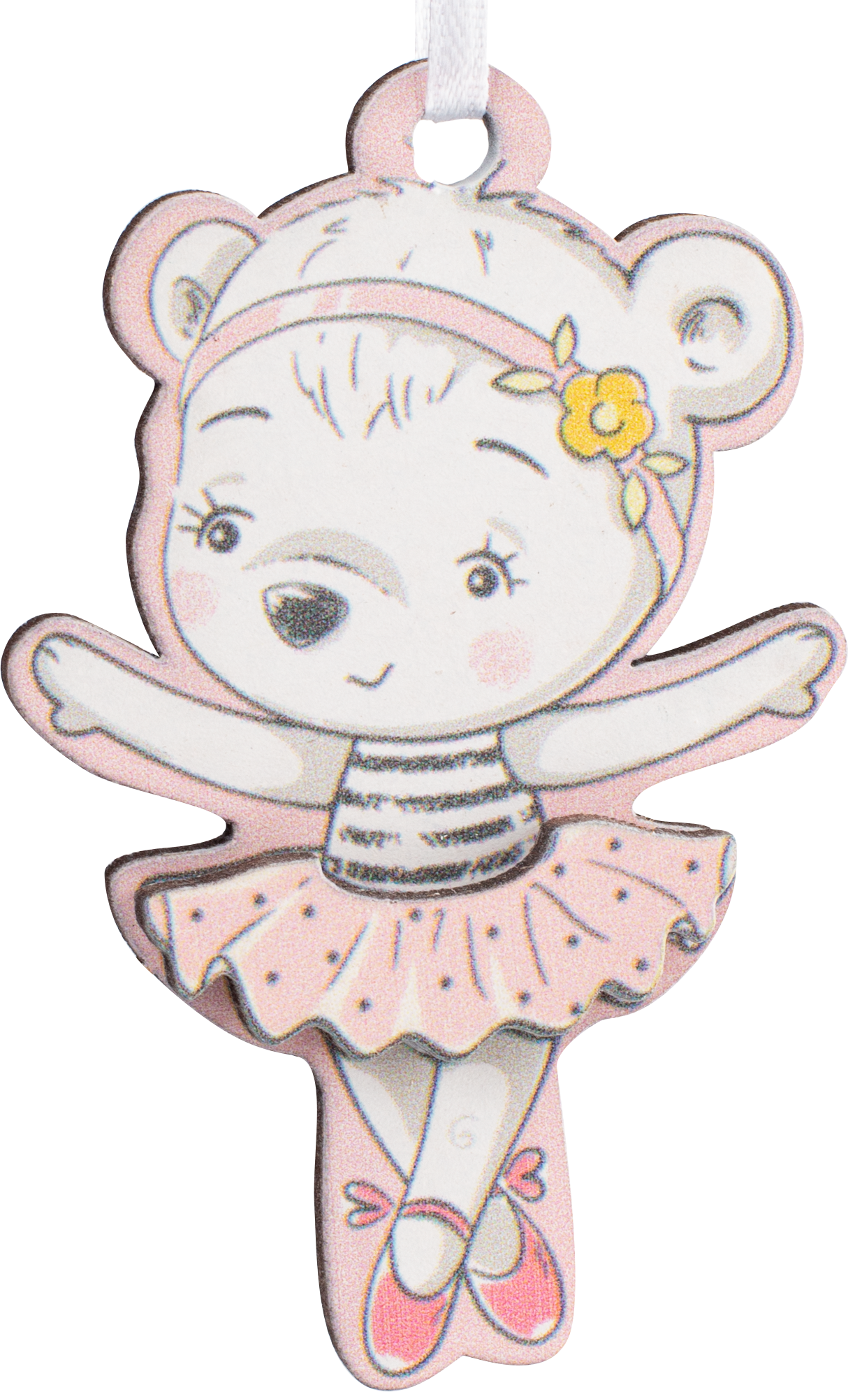 Изображение товара Украшение новогоднее «Мишка-балерина», 7.7 см, фанера