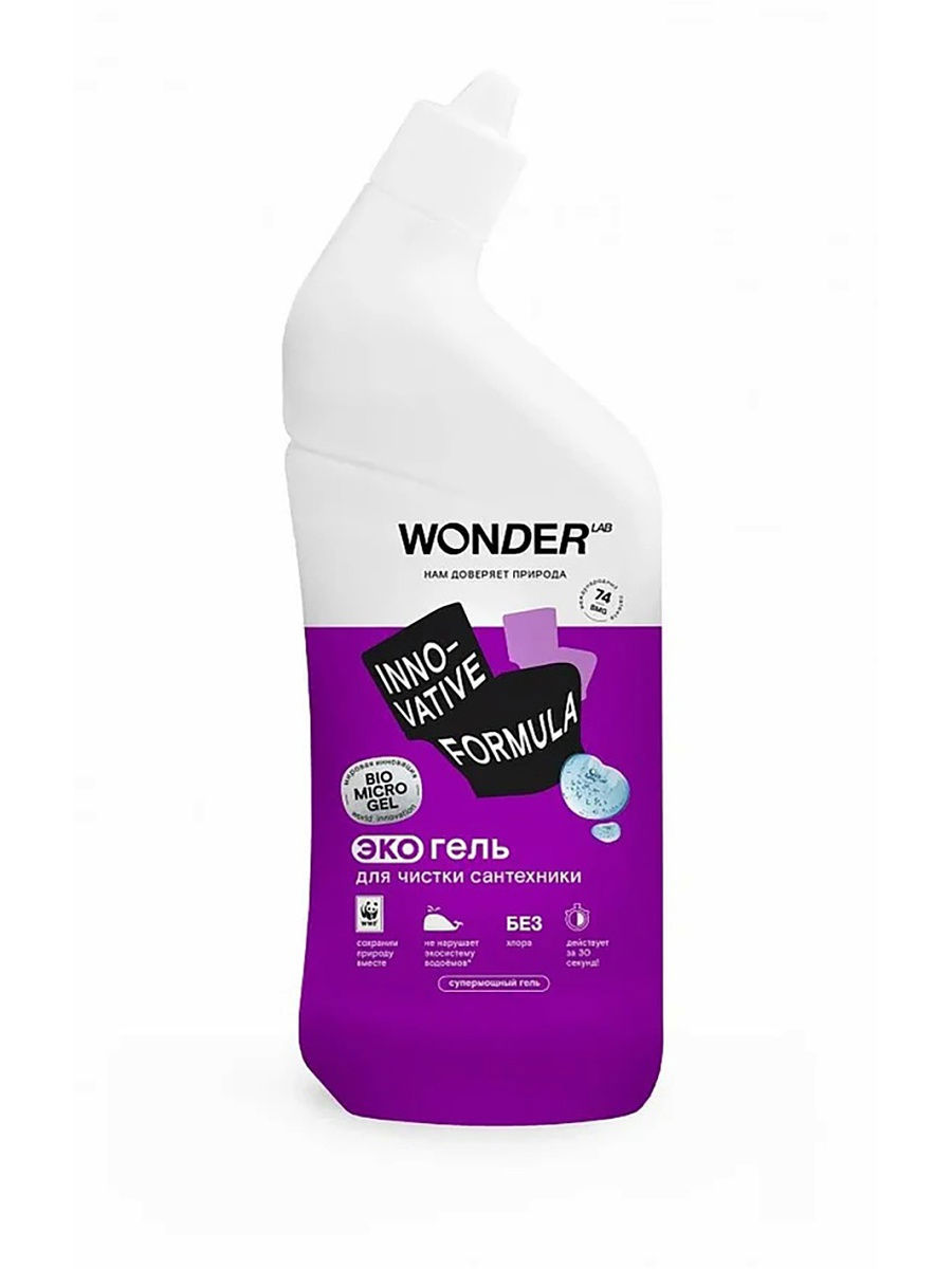 Изображение товара Экогель для чистки сантехники Wonder Lab 0.75 л Изображение товара Экогель для чистки сантехники Wonder Lab 0.75 л
