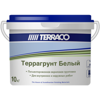 Изображение товара Грунтовка для внутренних и наружных работ Terraco Террагрунт белый 10 кг