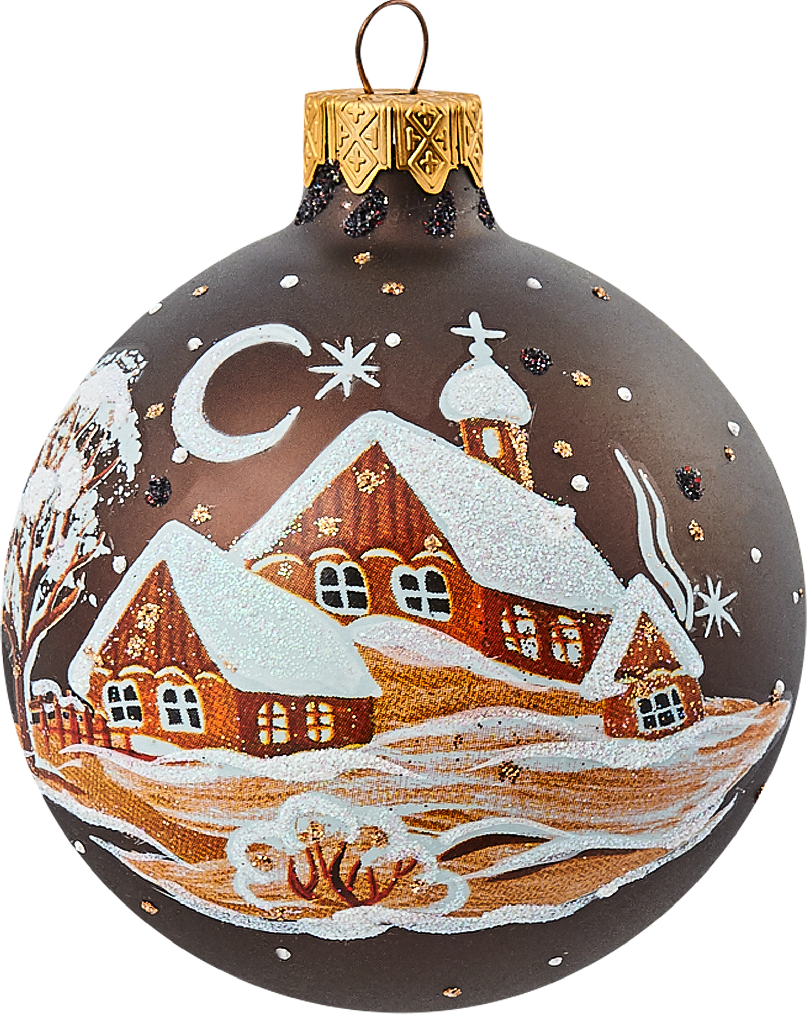 Изображение товара Шар ёлочный «Ночной пейзаж» N2 80 мм