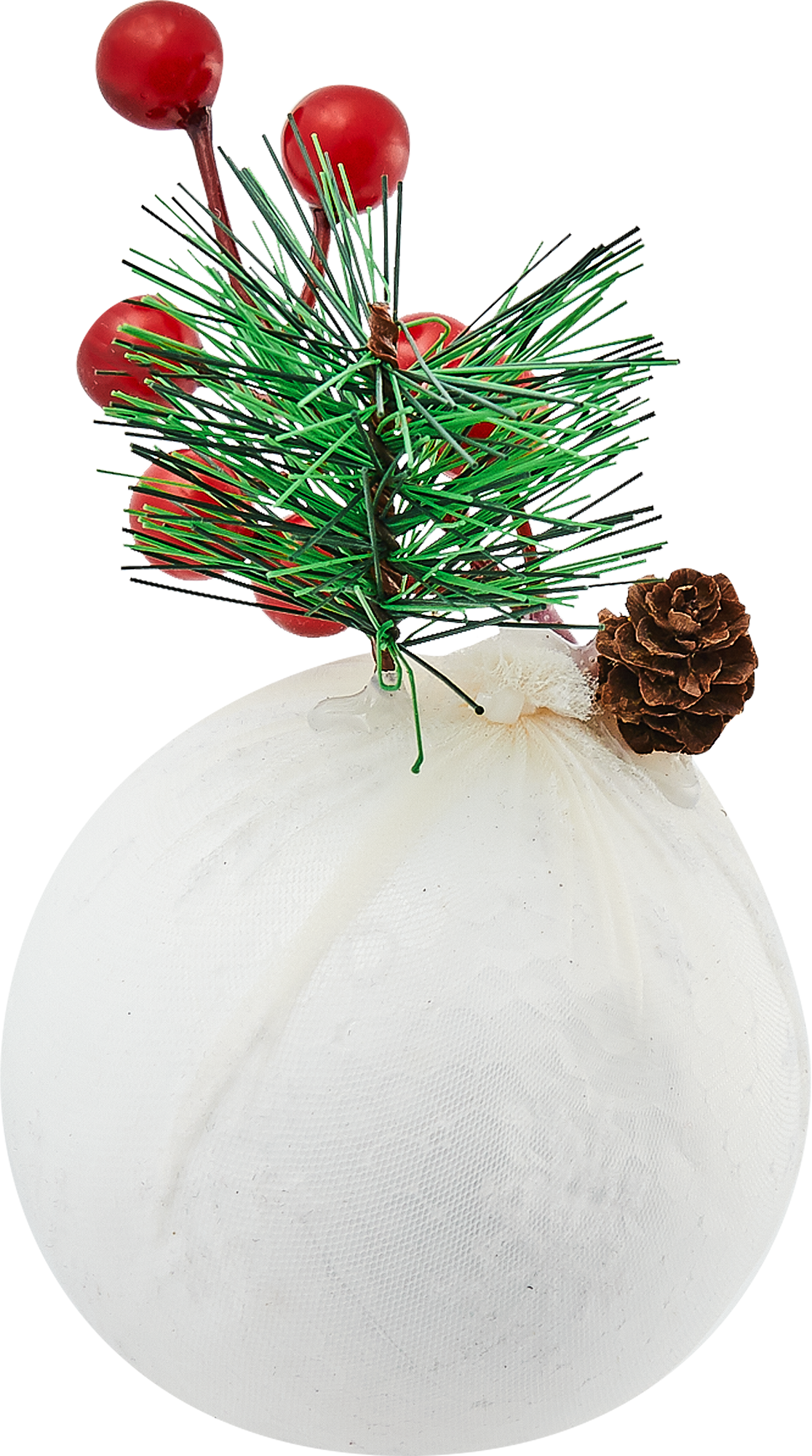 Изображение товара Ёлочный шар с декоративными элементами белый 7см пластиковая игрушка для новогодней елки