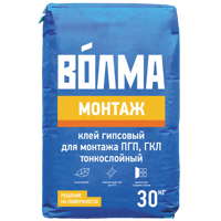Изображение товара Клей гипсовый монтажный Волма Монтаж 30 кг
