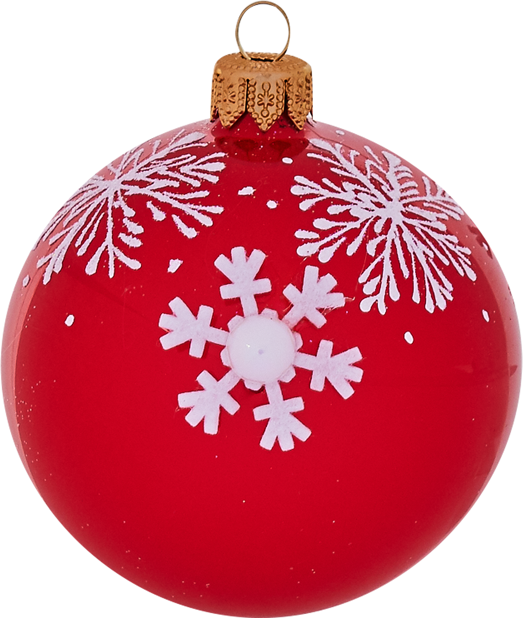 Изображение товара Ёлочный шар "Снежинка" 85 мм стеклянный с блестками Россия