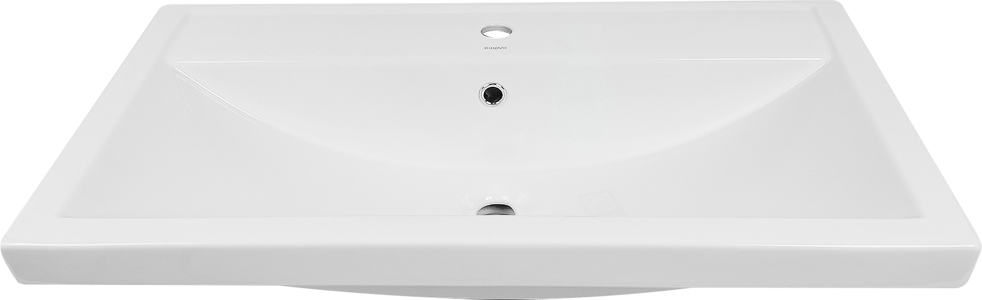 Изображение товара Раковина Kirovit Фостер 80 см накладная с переливом и антимикробным покрытием