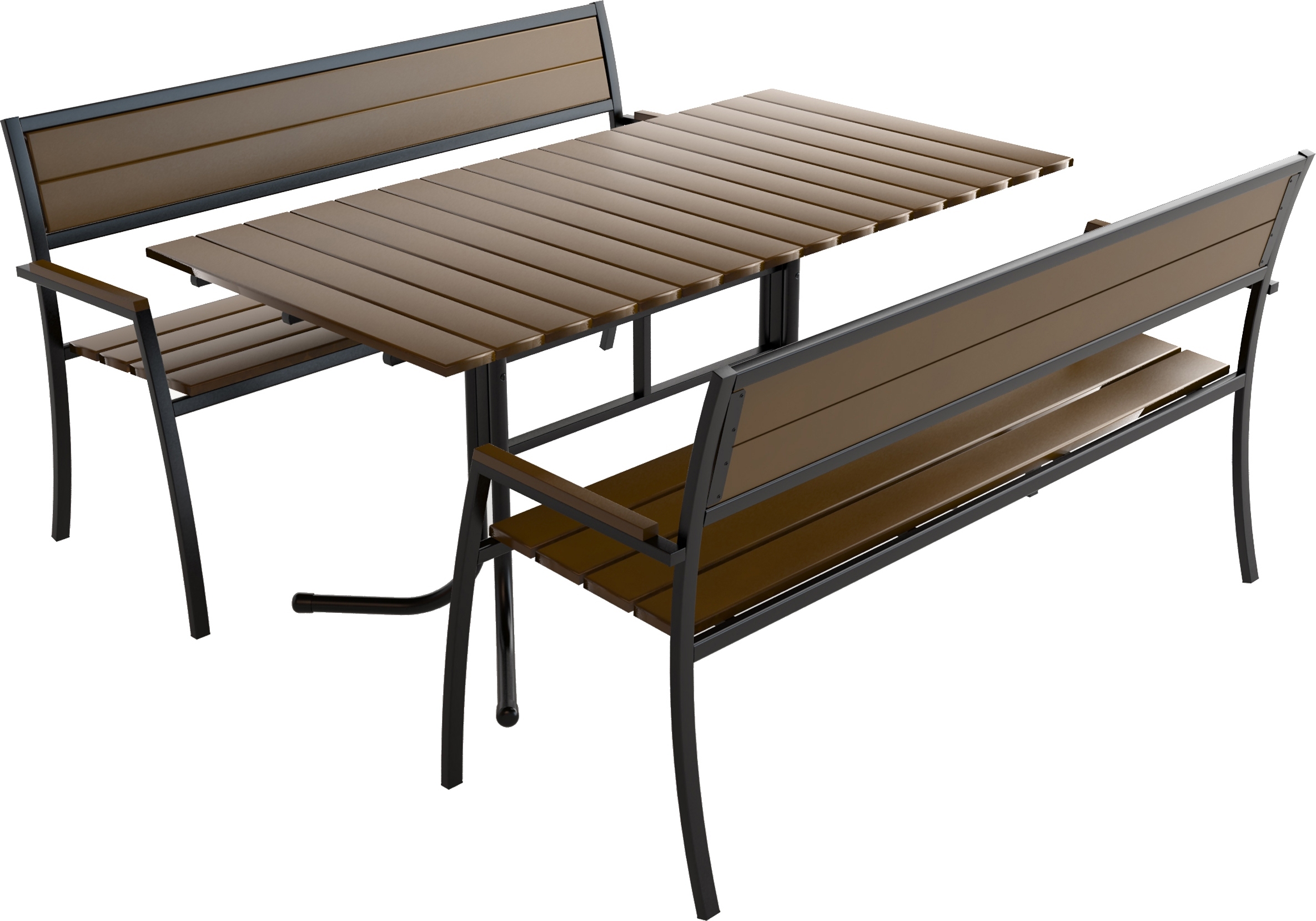 Изображение товара Комплект садовой мебели "Кантри": стол и 2 лавки на 6 человек