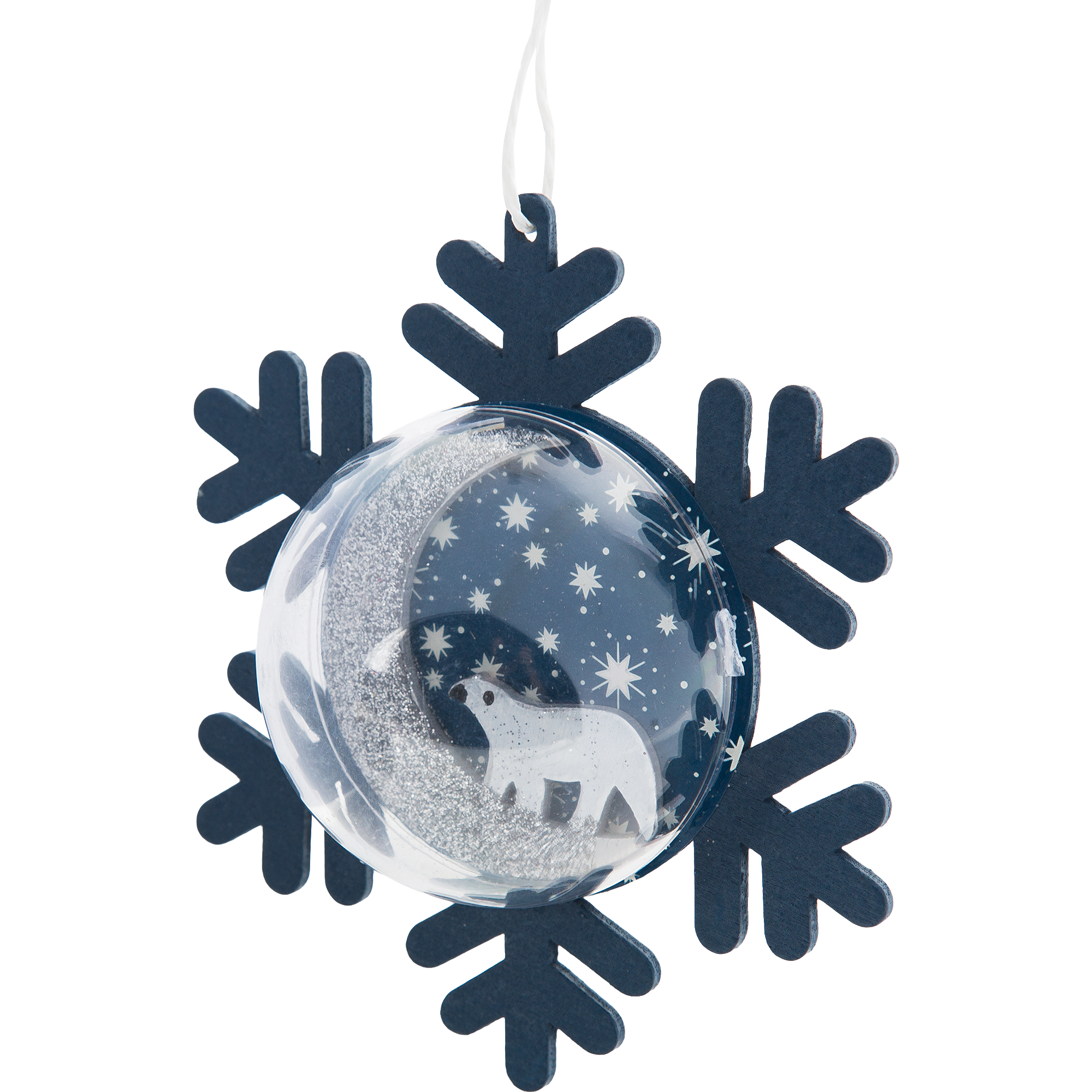 Изображение товара Украшение ёлочное «Снежинка» 11 см дерево цвет синий