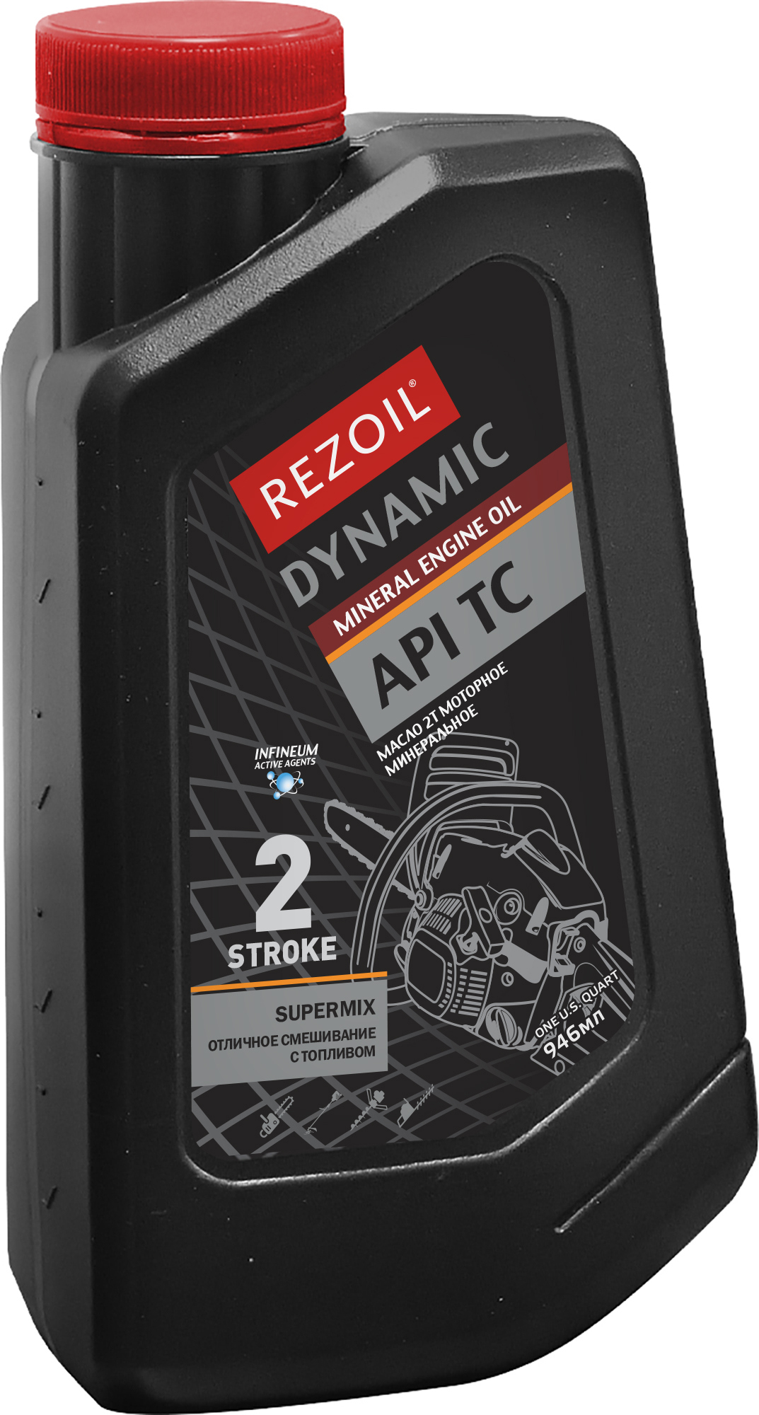 Изображение товара Масло моторное 2Т Rezer Dynamic минеральное 946 мл для двухтактных двигателей