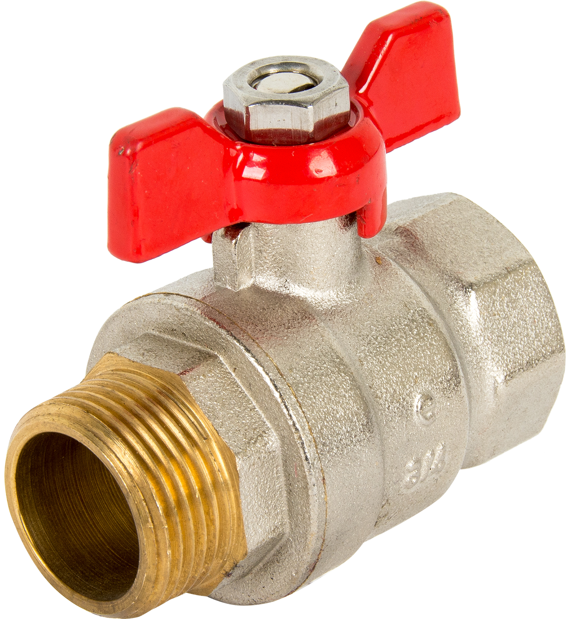 Кран шаровой прямой Equation DN20 PN6 3/4" НР/ВР латунь ручка бабочка