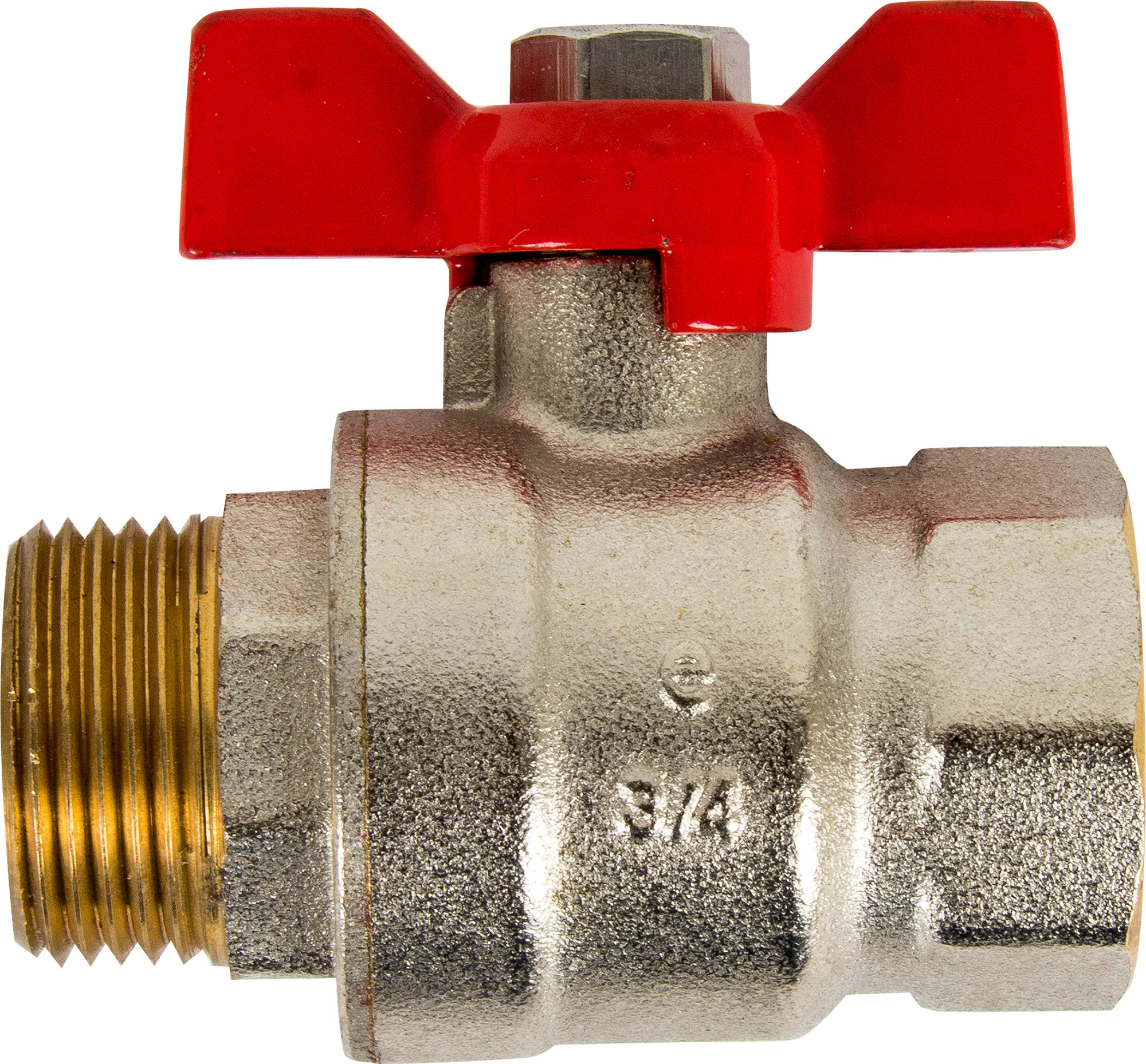 Кран шаровой прямой Equation DN20 PN6 3/4" НР/ВР латунь ручка бабочка - 1