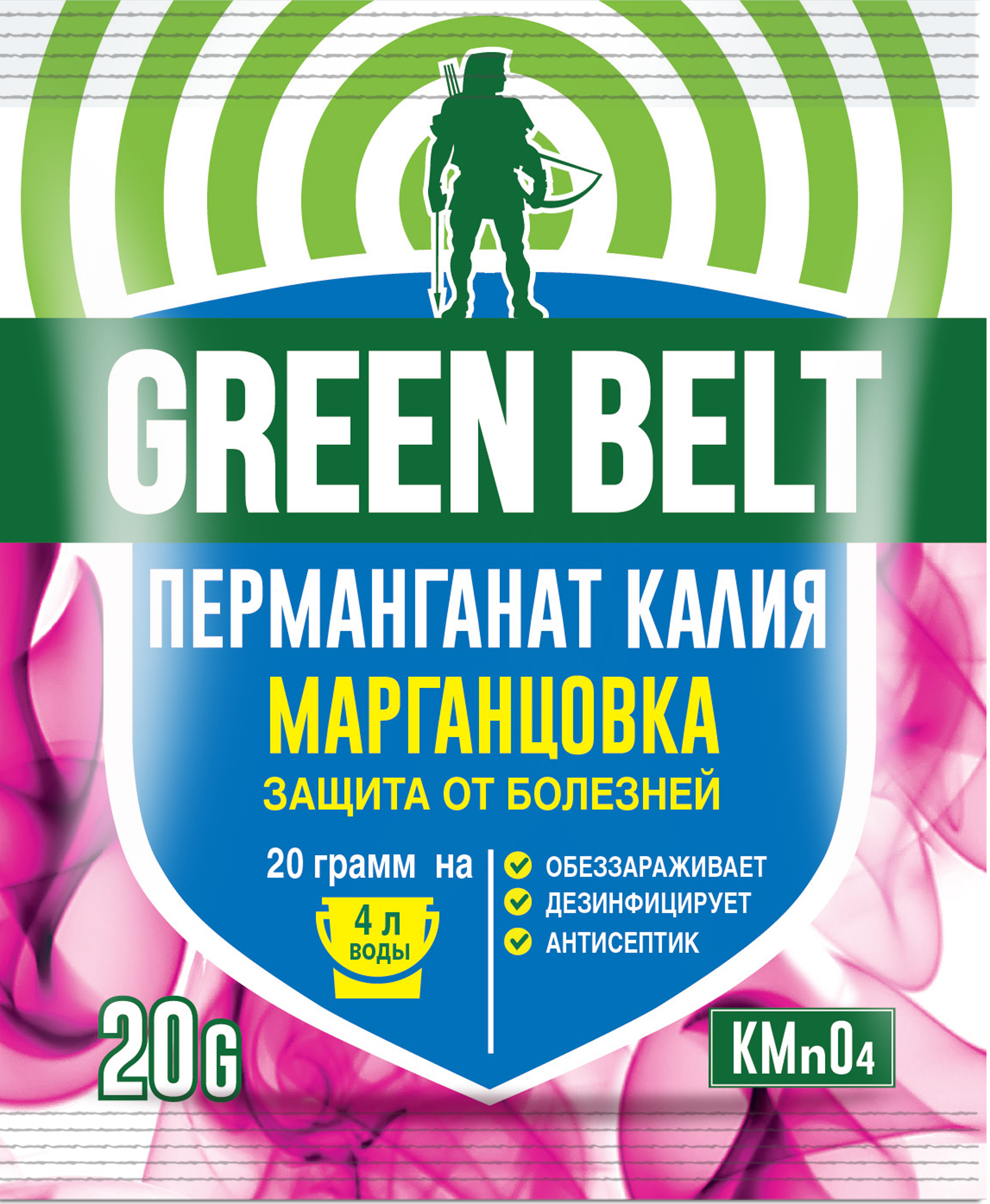 Изображение товара Удобрение Перманганат калия 20 г (KMnO4) для защиты древесины и кустарников