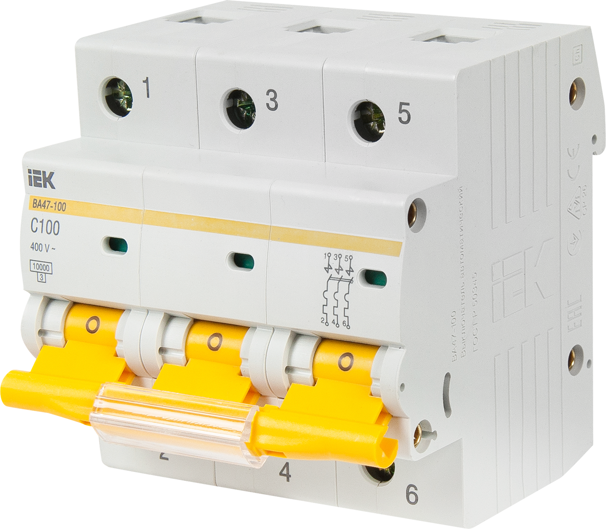Изображение товара Автоматический выключатель IEK ВА47-100 3P C100 А 10 кА