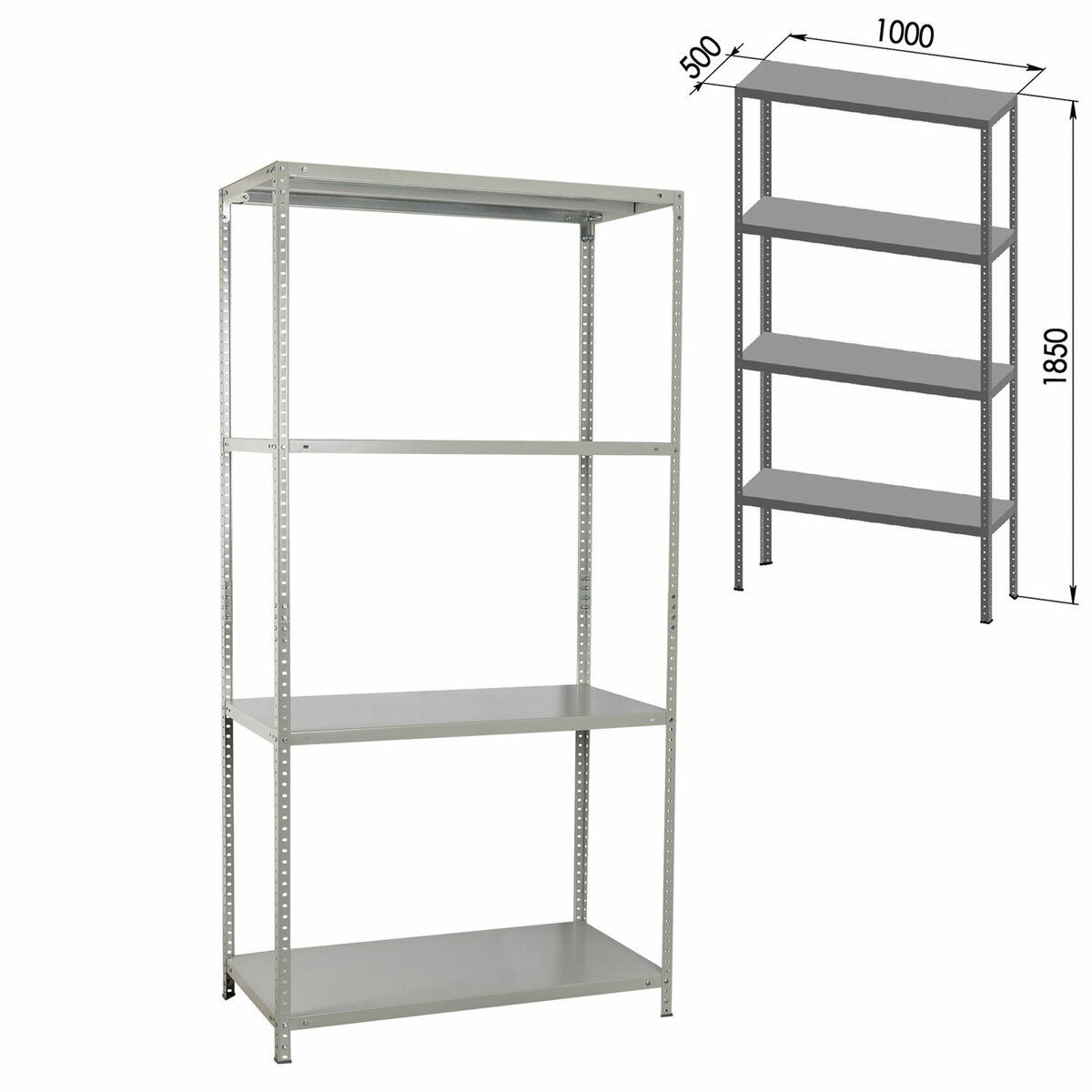 Изображение товара Стеллаж металлический BRABIX Ms Kd291116 185x100x50 см, черный