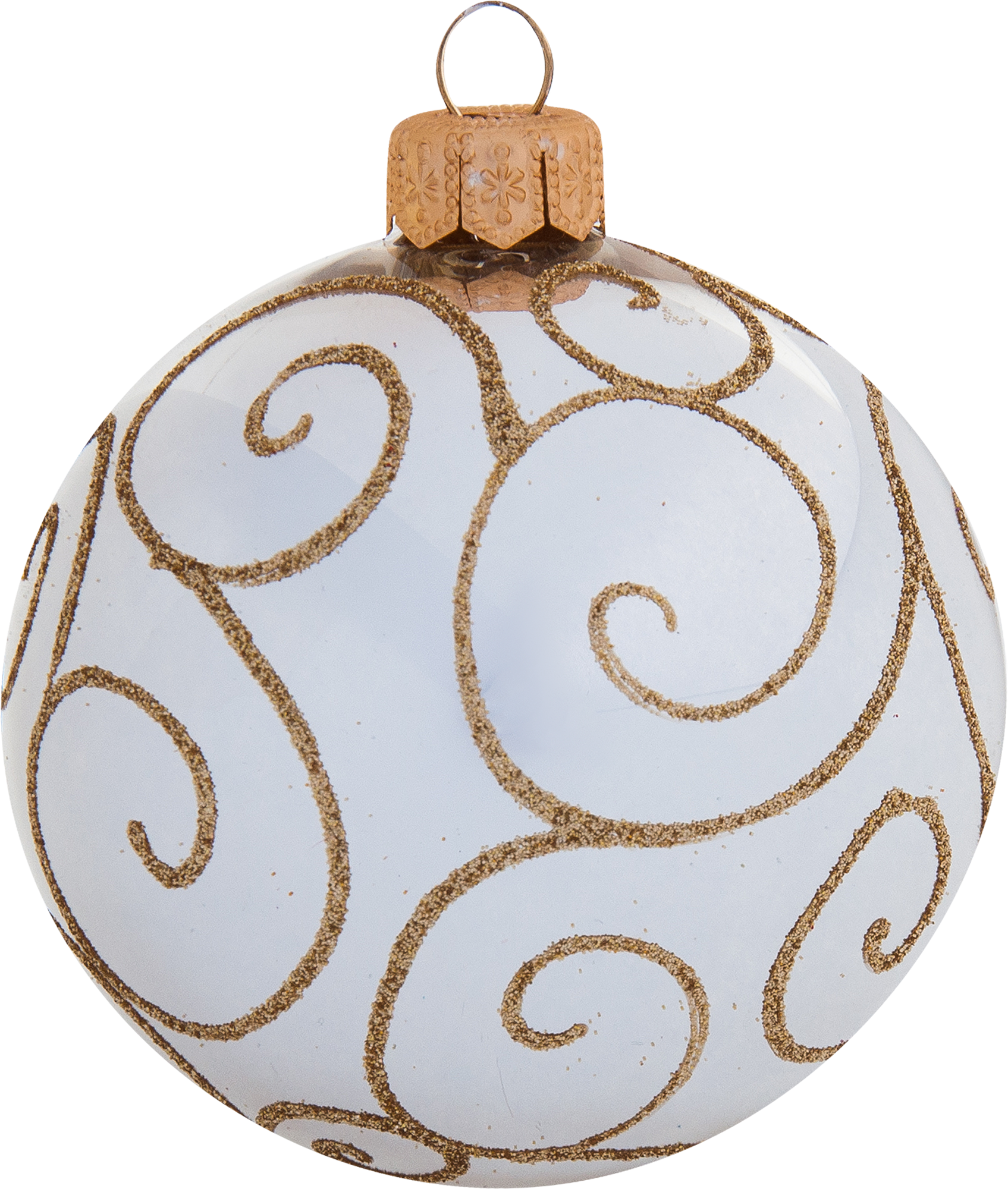 Изображение товара Серебристый елочный шар 80 мм для новогоднего декора