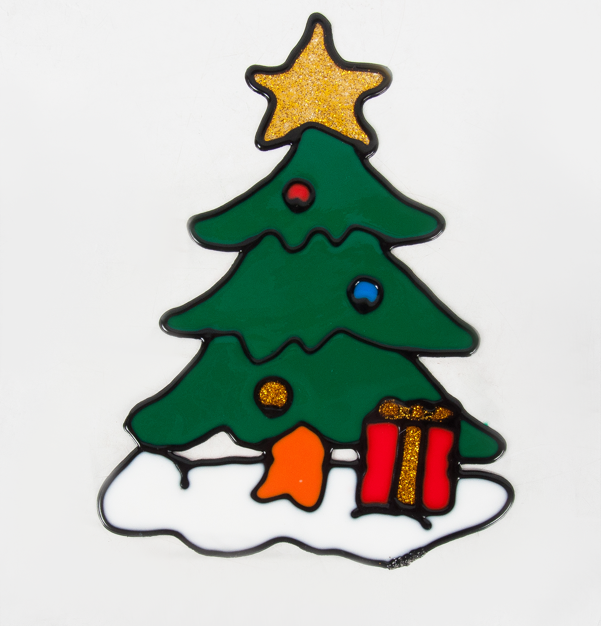 Изображение товара Наклейка Елка праздничное украшение для интерьера яркая блестящая 1 шт