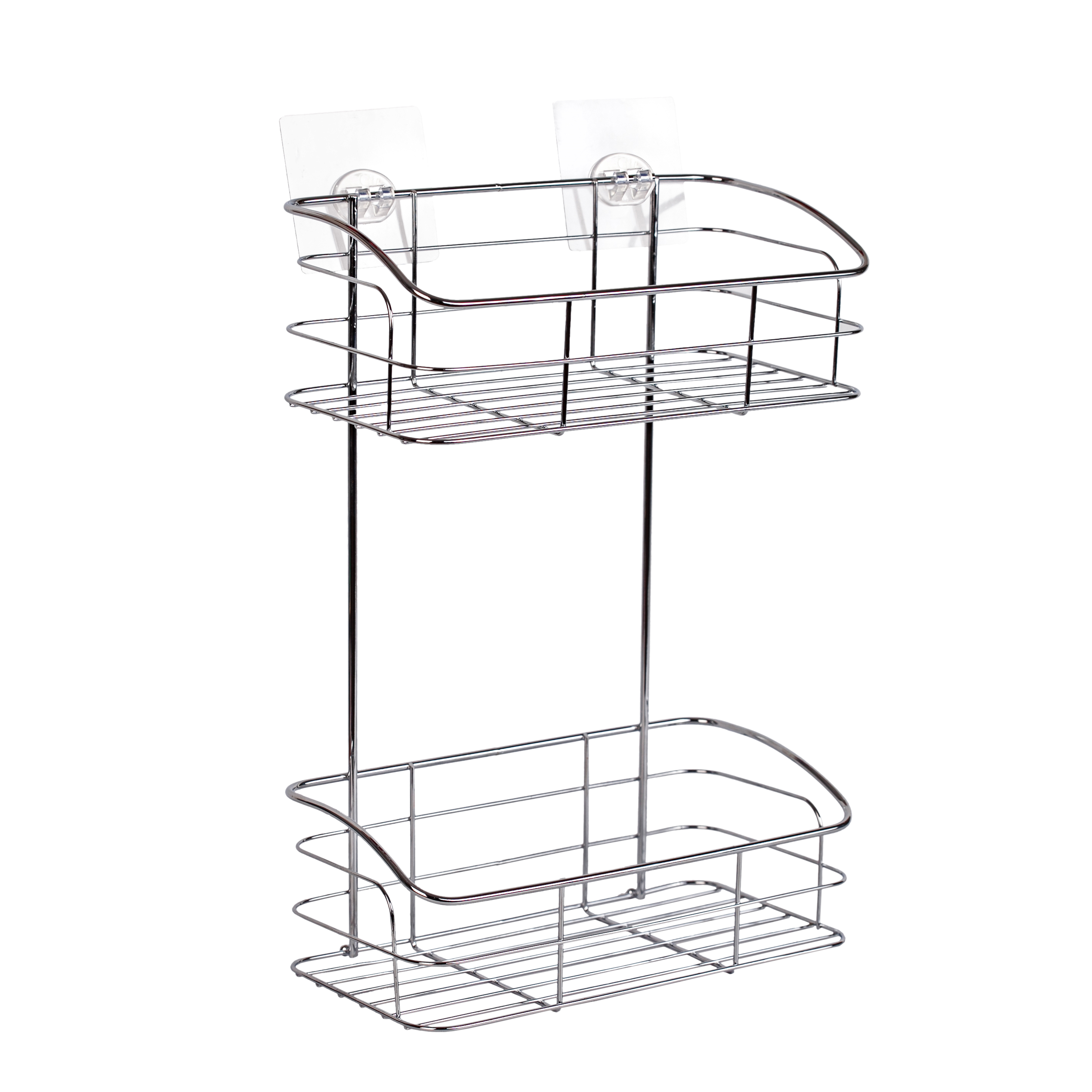 Изображение товара Полка-корзина двойная Fest Icon 25x35 см для ванной сталь серебристая