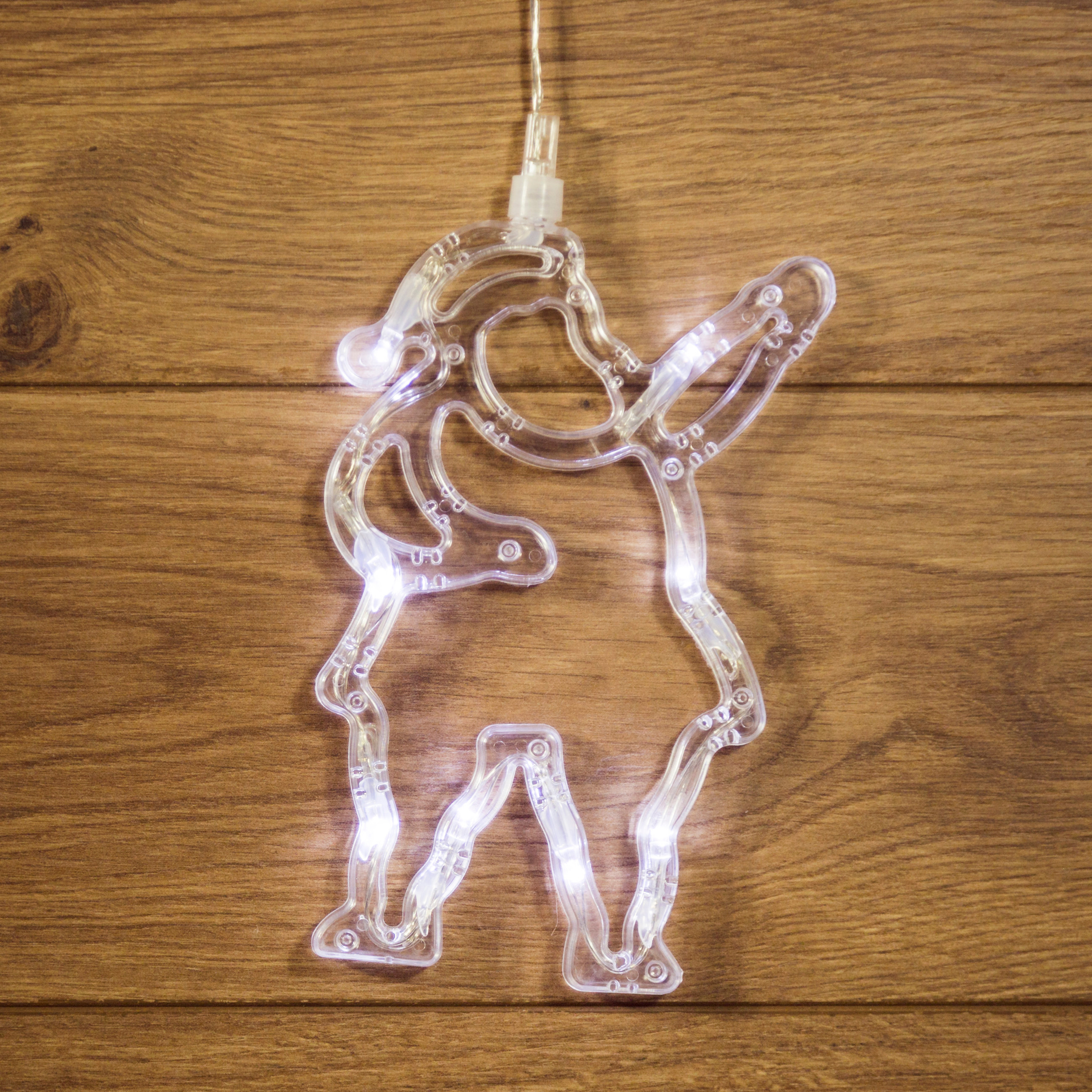 Изображение товара Украшение новогоднее светодиодное «Санта Клаус», 26 см, пластик, белый свет, цвет белый