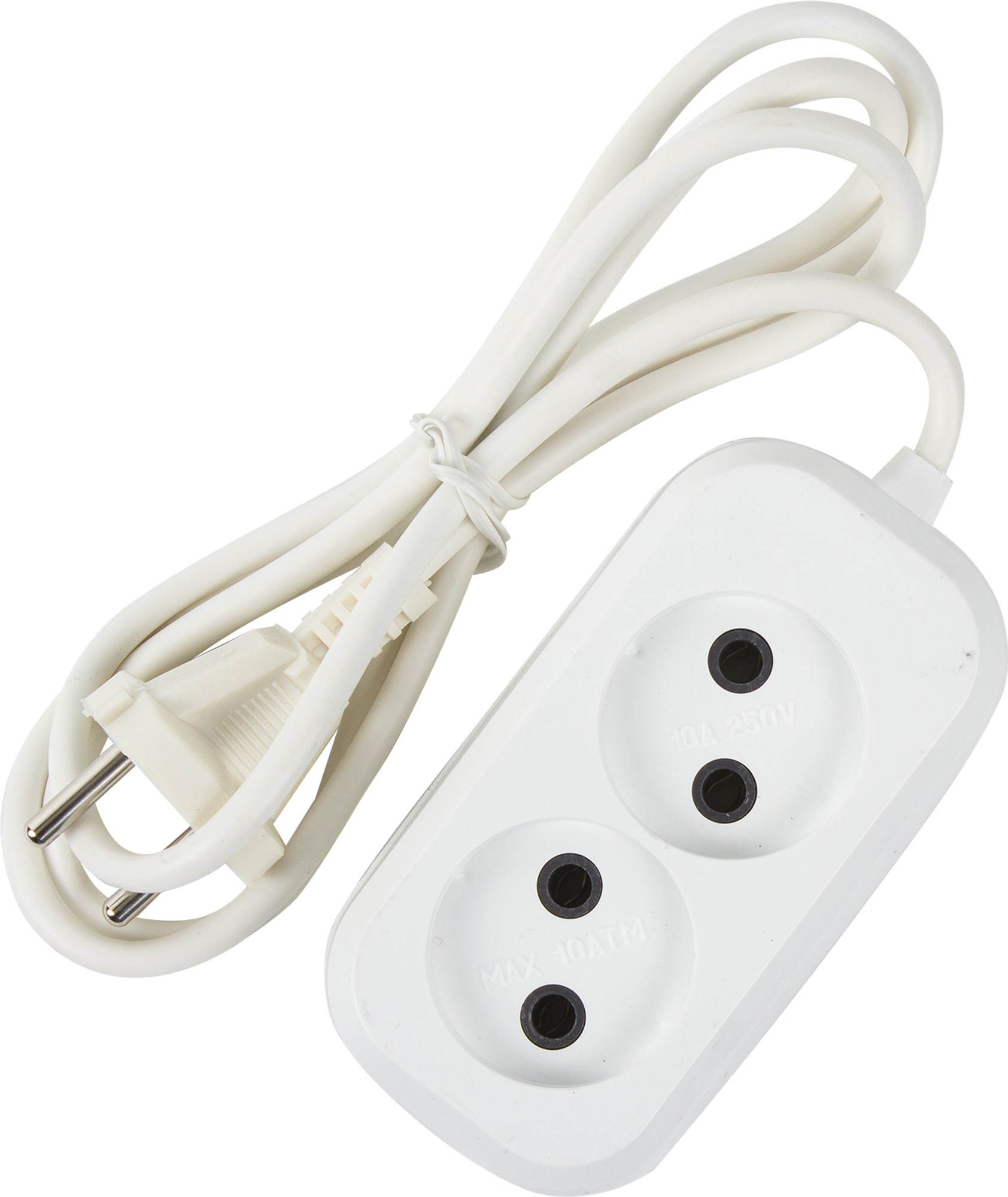 Изображение товара Бытовой удлинитель с 2 розетками 1.5 м IP20 Белый Россия