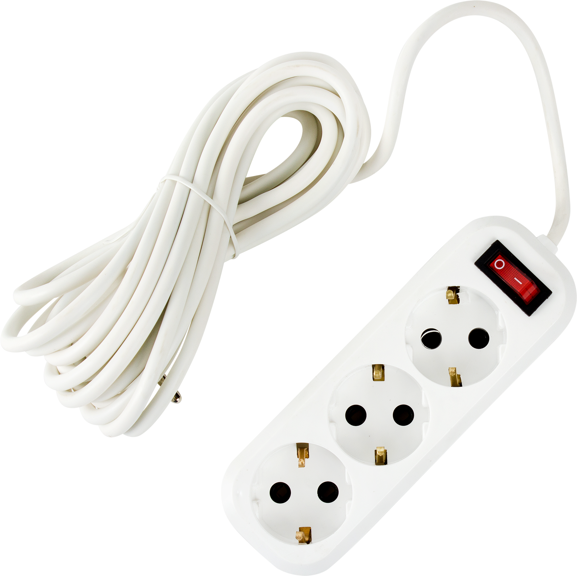 Изображение товара Удлинитель бытовой 3 розетки с заземлением 3x0.75 мм 5 м цвет белый