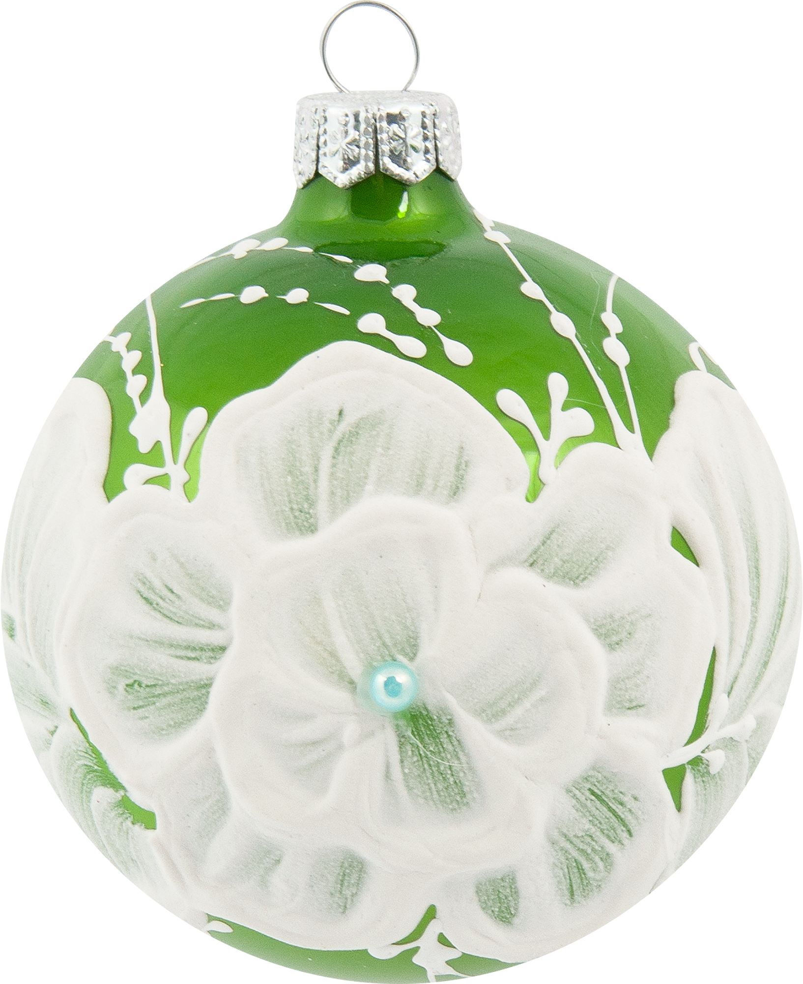 Изображение товара Ёлочный шар "Голубая мечта" 85 мм стеклянный с блестками Россия