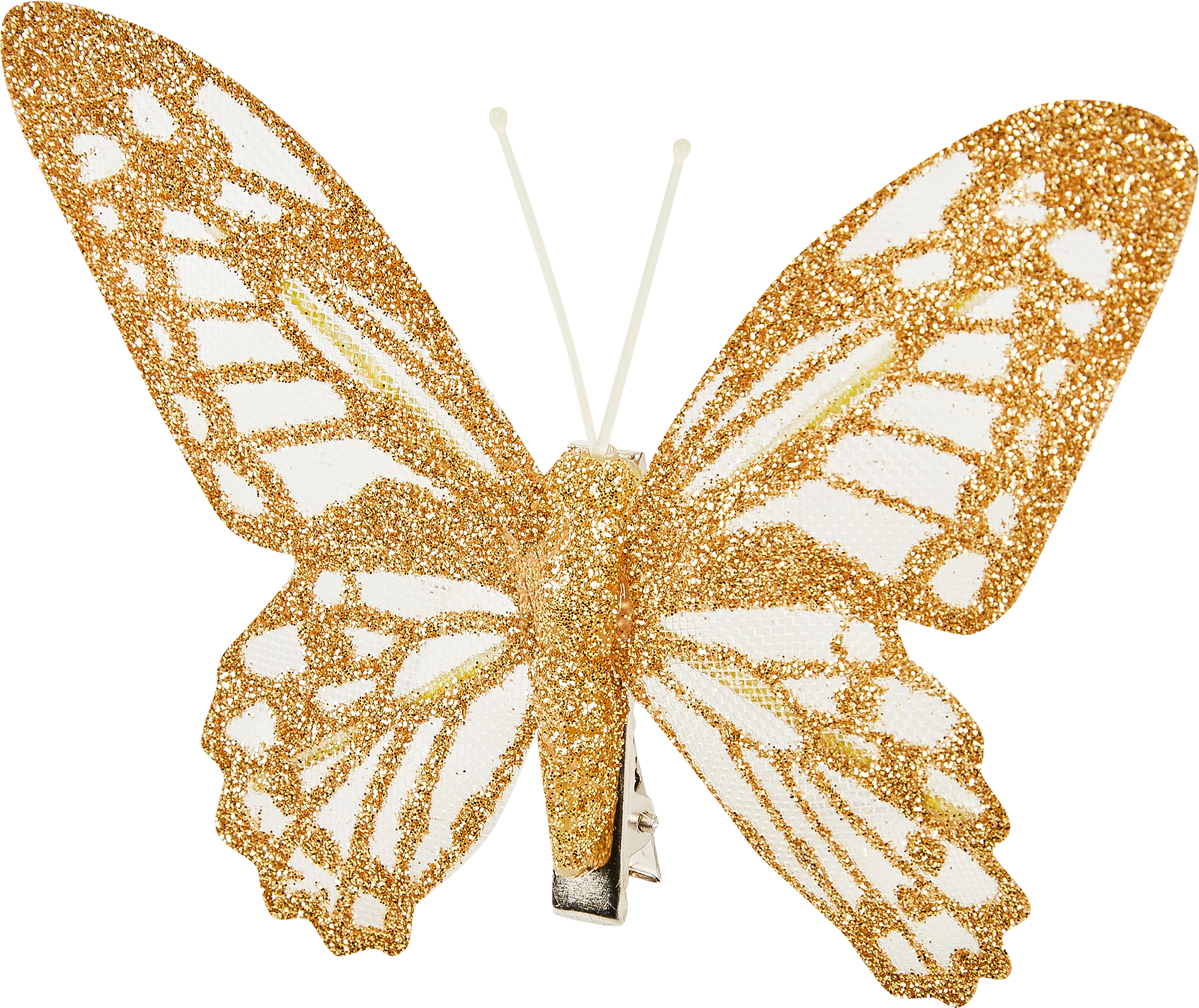 Изображение товара Ёлочное украшение на клипсе "Бабочка" золотого цвета