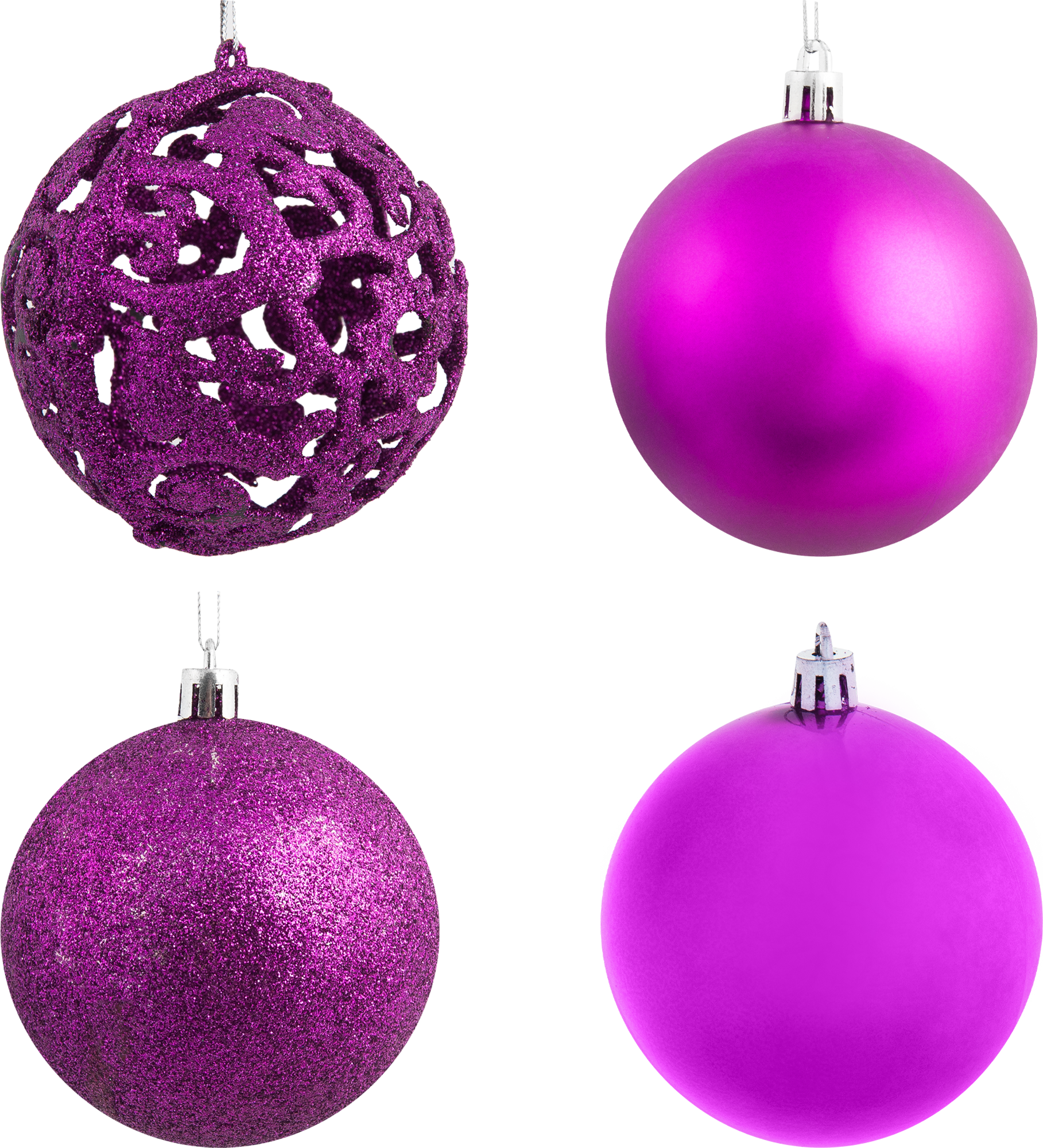 Изображение товара Набор ёлочных шаров 8 см цвет фиолетовый, 4 шт.