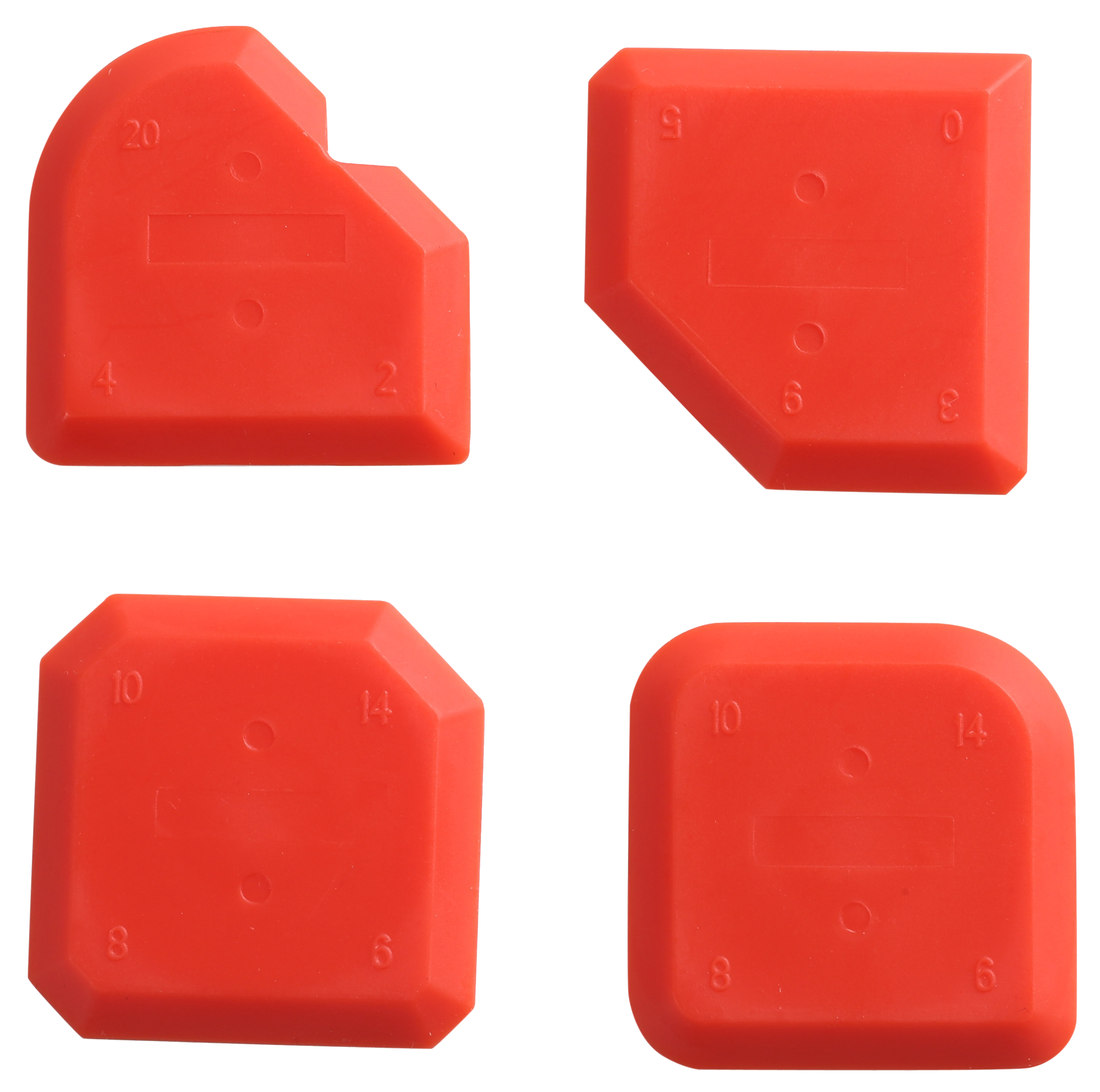 Изображение товара Набор шпателей Vertextools для затирки и выравнивания межплиточных швов 4 шт.