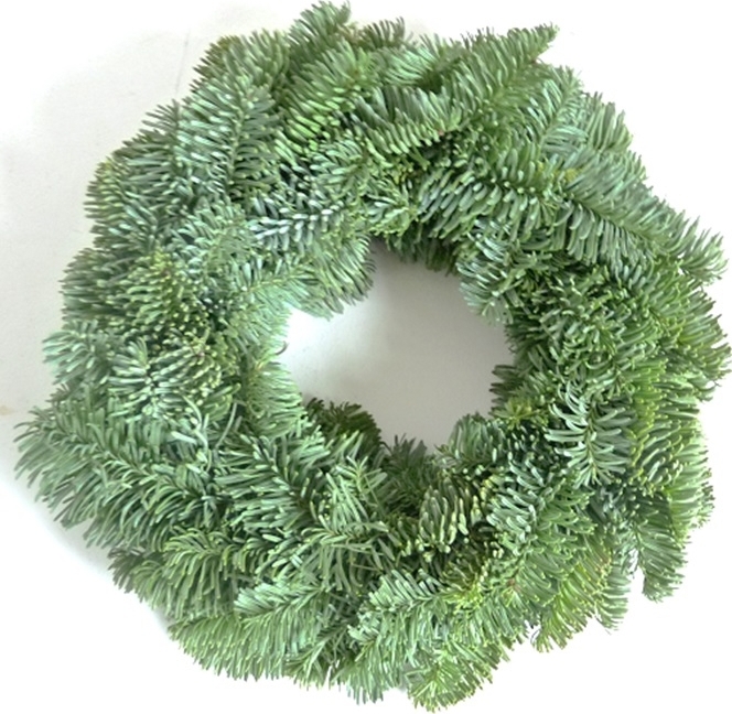Изображение товара Рождественский венок 25 см пластиковый зеленый с классическим дизайном